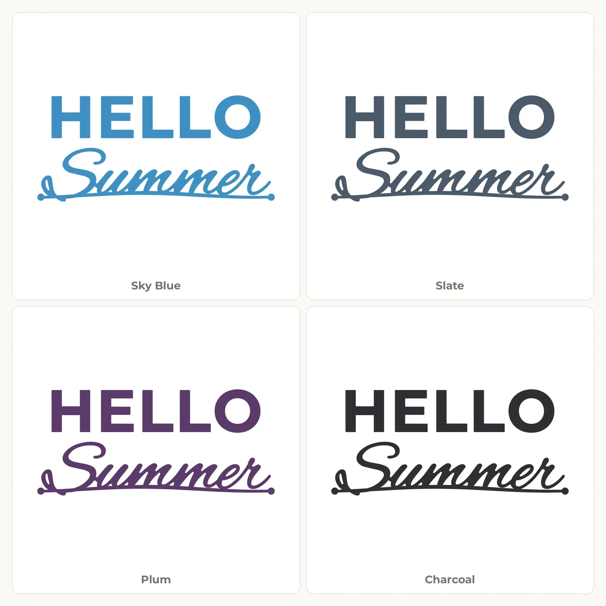 Hello Summer SVG - Script Swash Lettering Cut File, preview 2 of 2