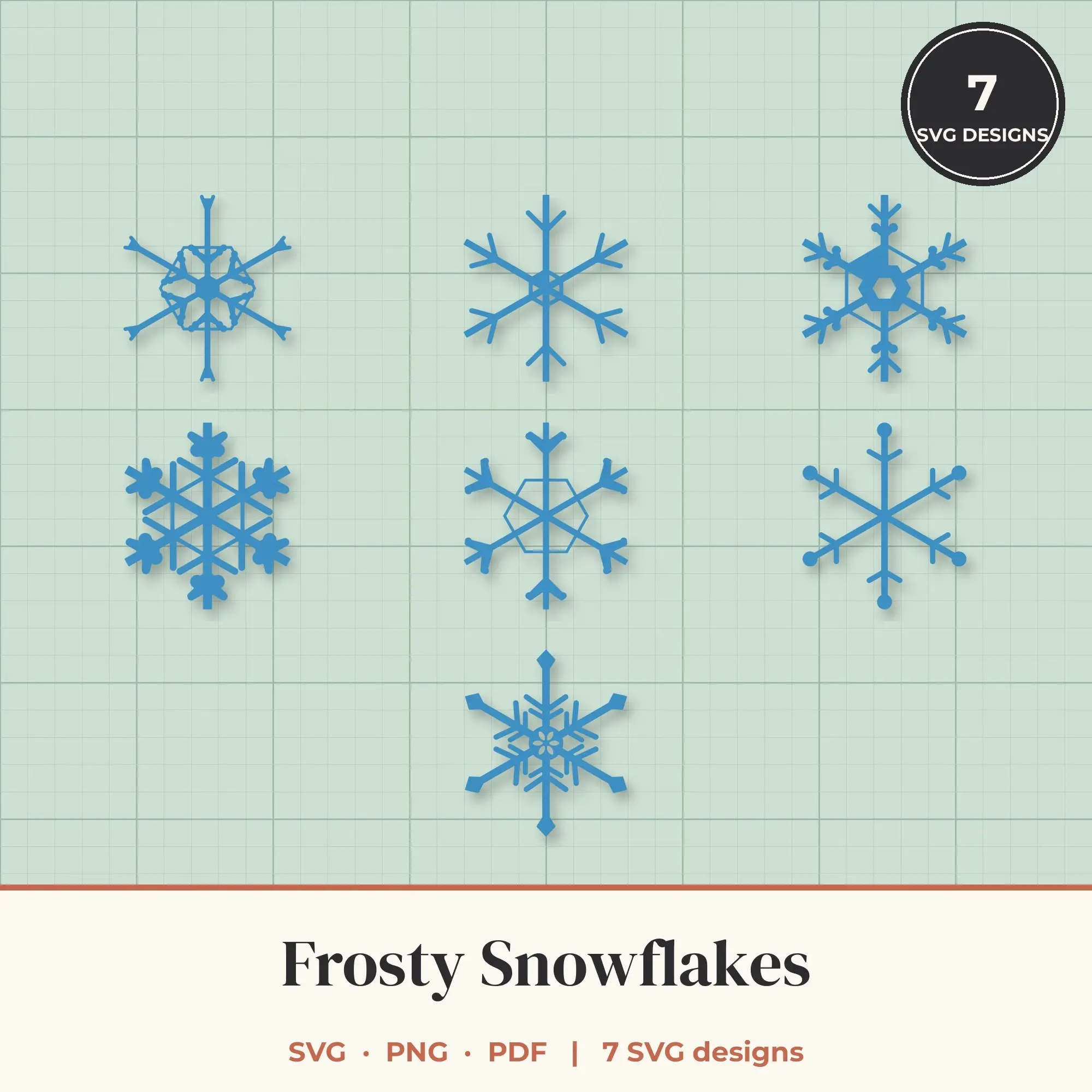 Frosty Snowflake SVG Bundle - 7 Snowflake Cut Files preview