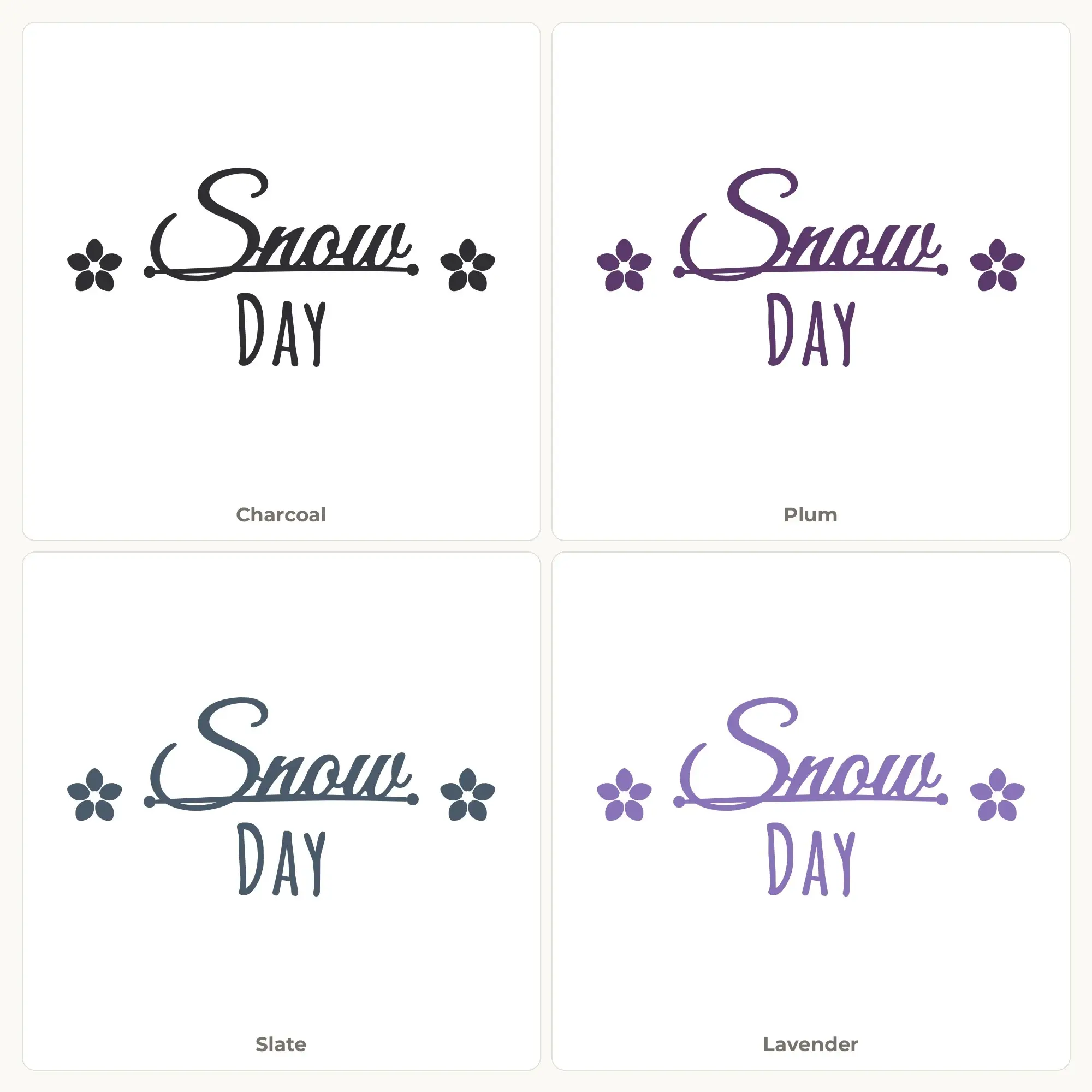 Snow Day SVG - Lettering with Icons Cut File, preview 2 of 2