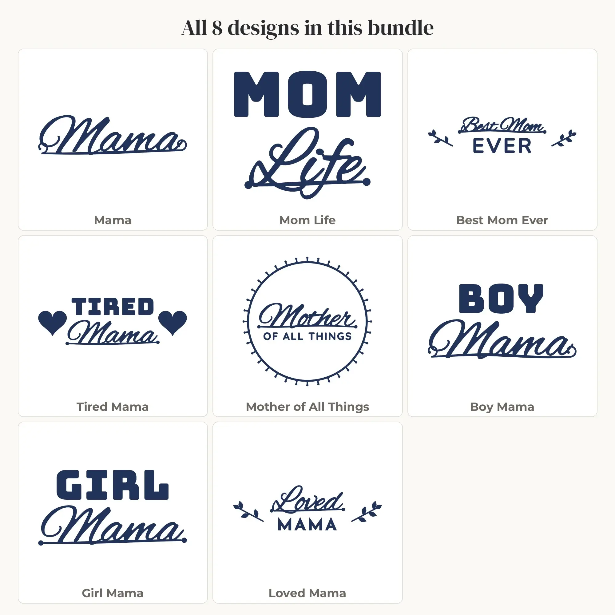 Mom Life SVG Bundle - 8 Quote Cut Files, preview 2 of 2