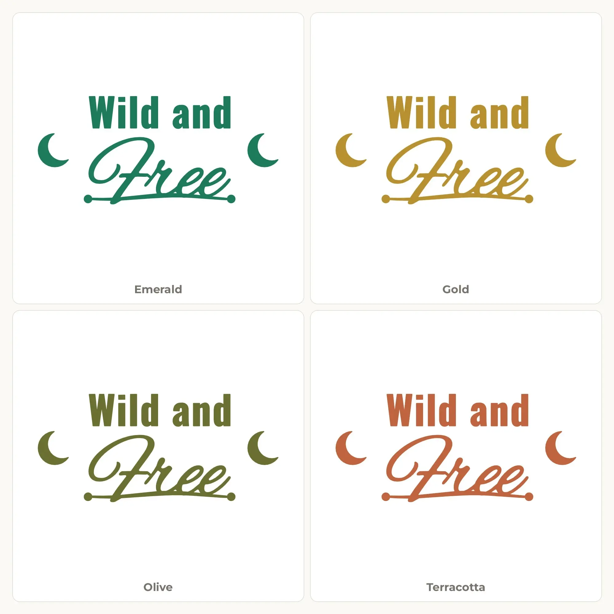 Wild and Free SVG - Lettering with Icons Cut File, preview 2 of 2
