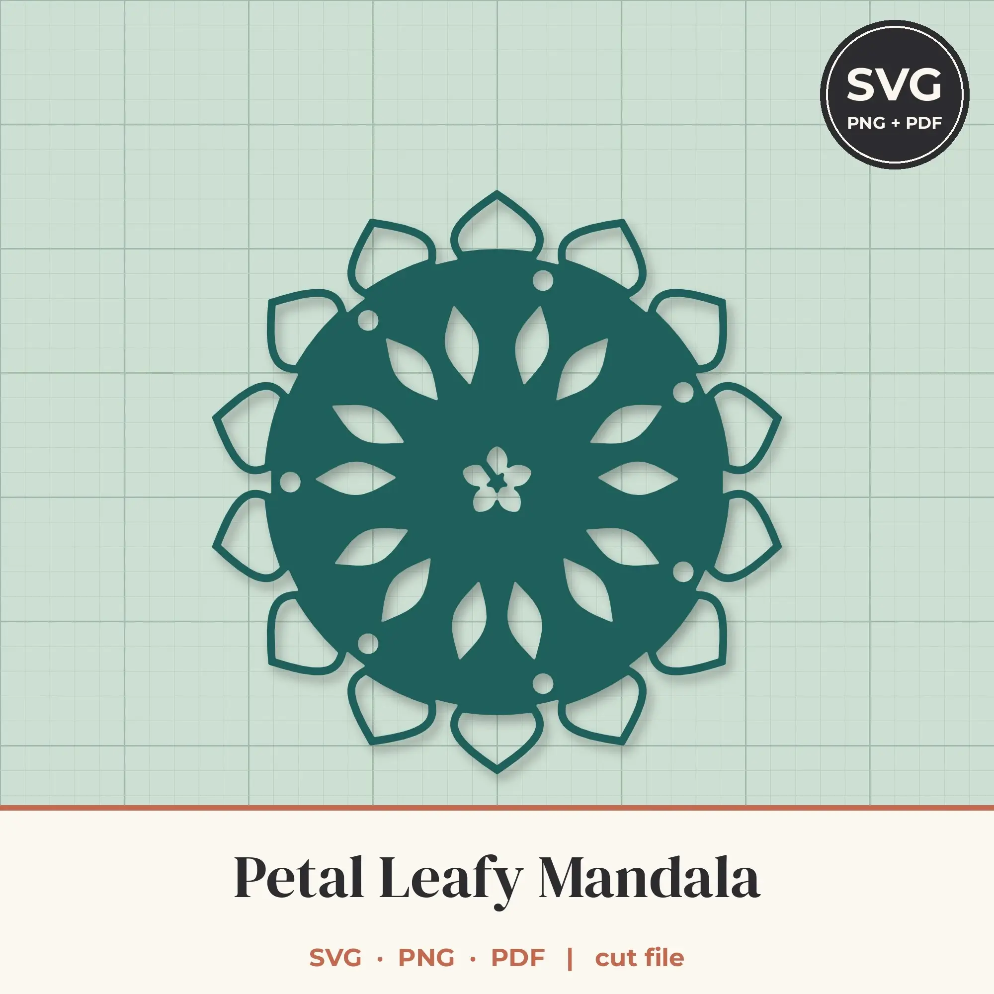 Petal Leafy Mandala SVG - 14-Fold Cut File preview