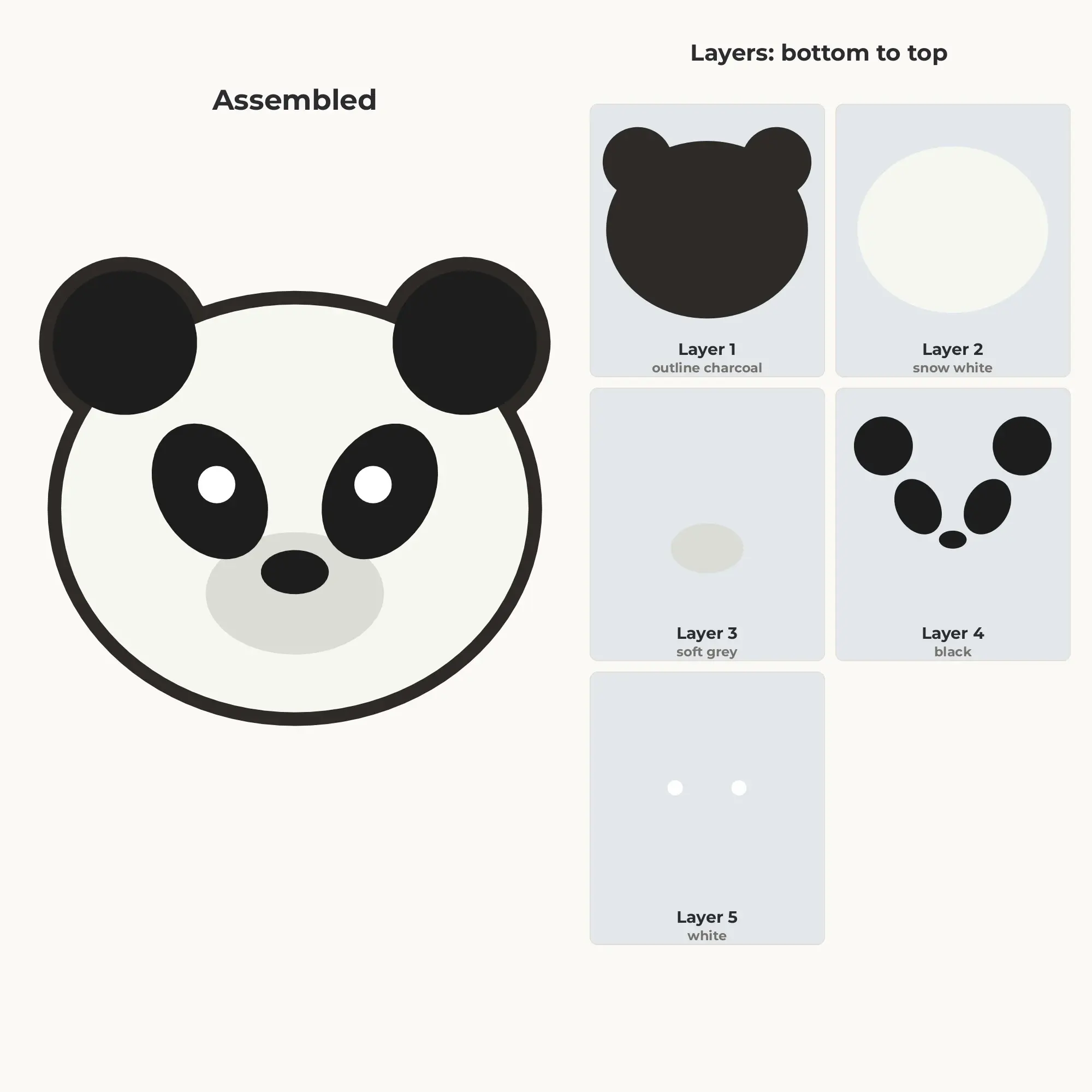 Cute Panda Face SVG - Layered Animal Cut File, preview 2 of 2