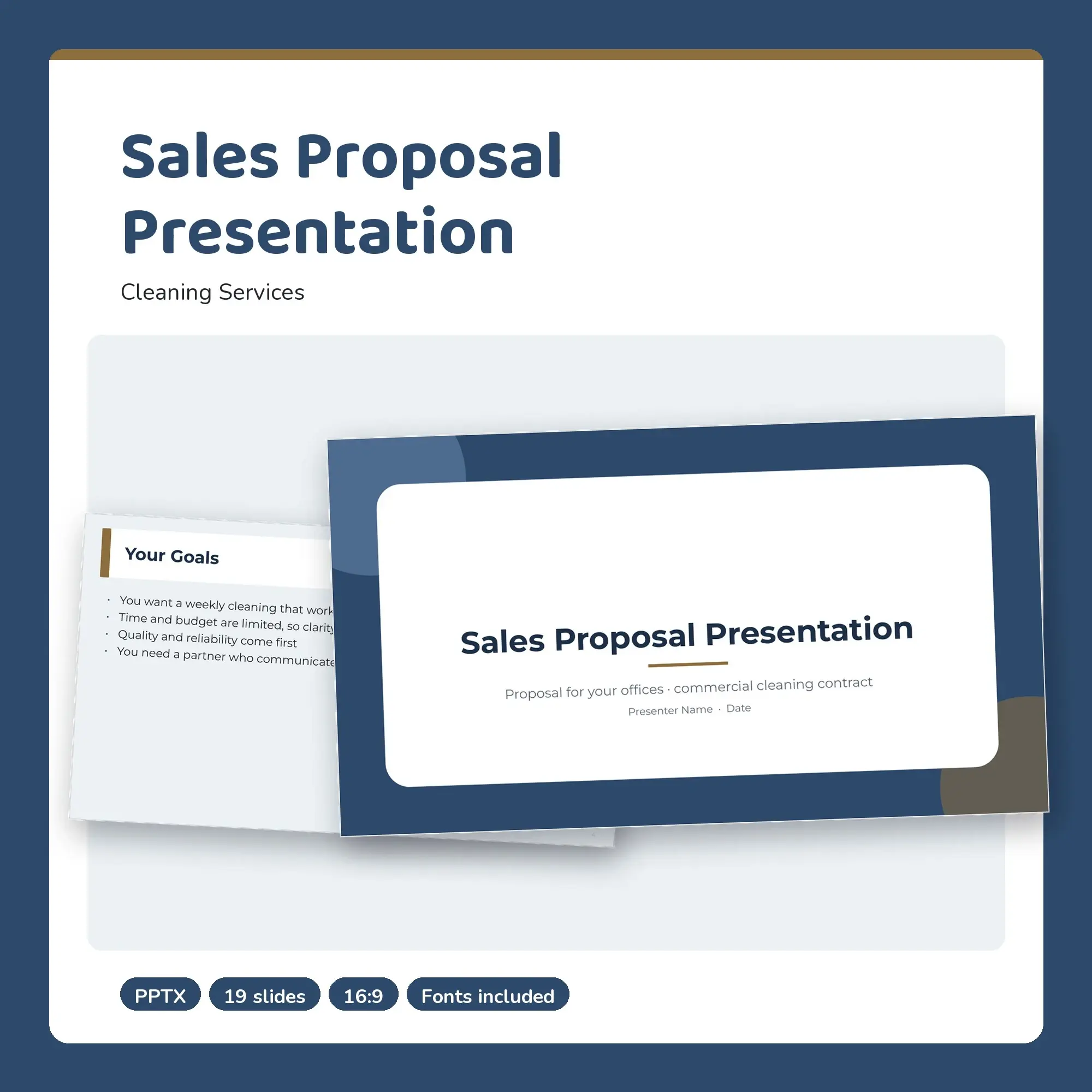 Sales Proposal Presentation, Cleaning Services (PPTX) preview