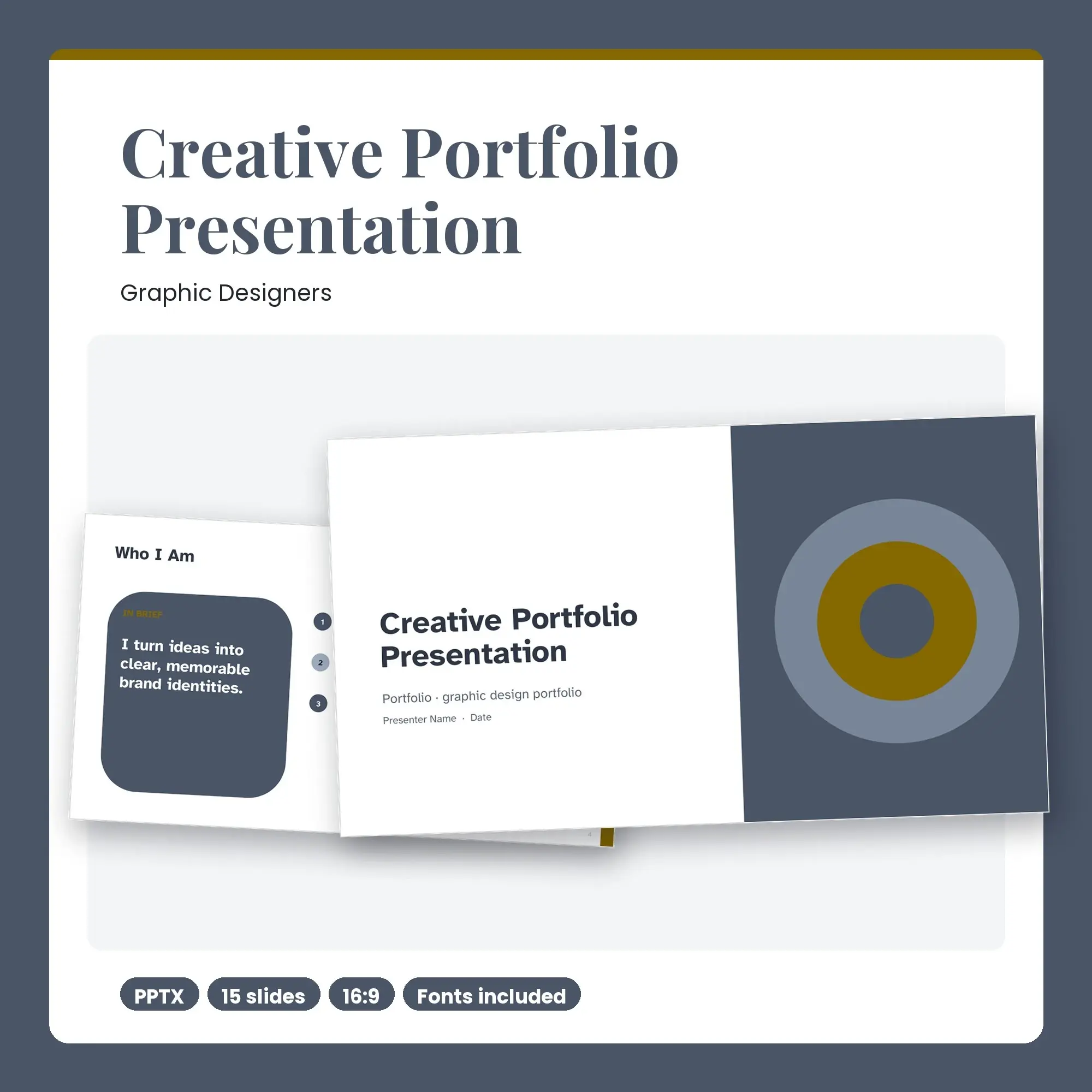 Creative Portfolio Presentation, Graphic Designers (PPTX) preview