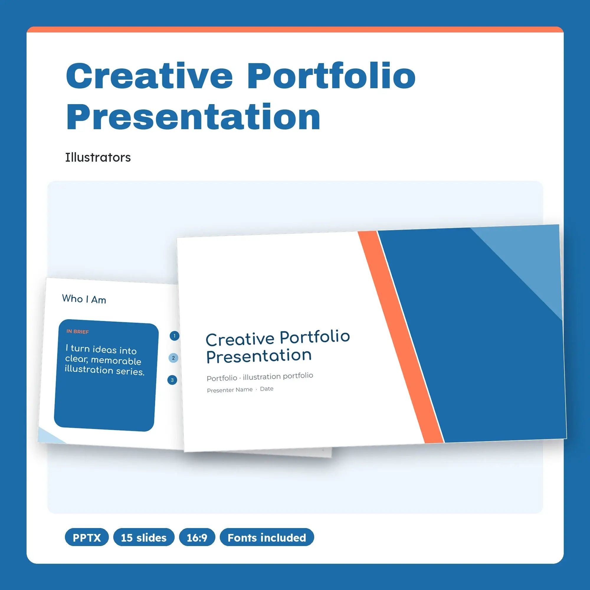 Creative Portfolio Presentation, Illustrators (PPTX) preview