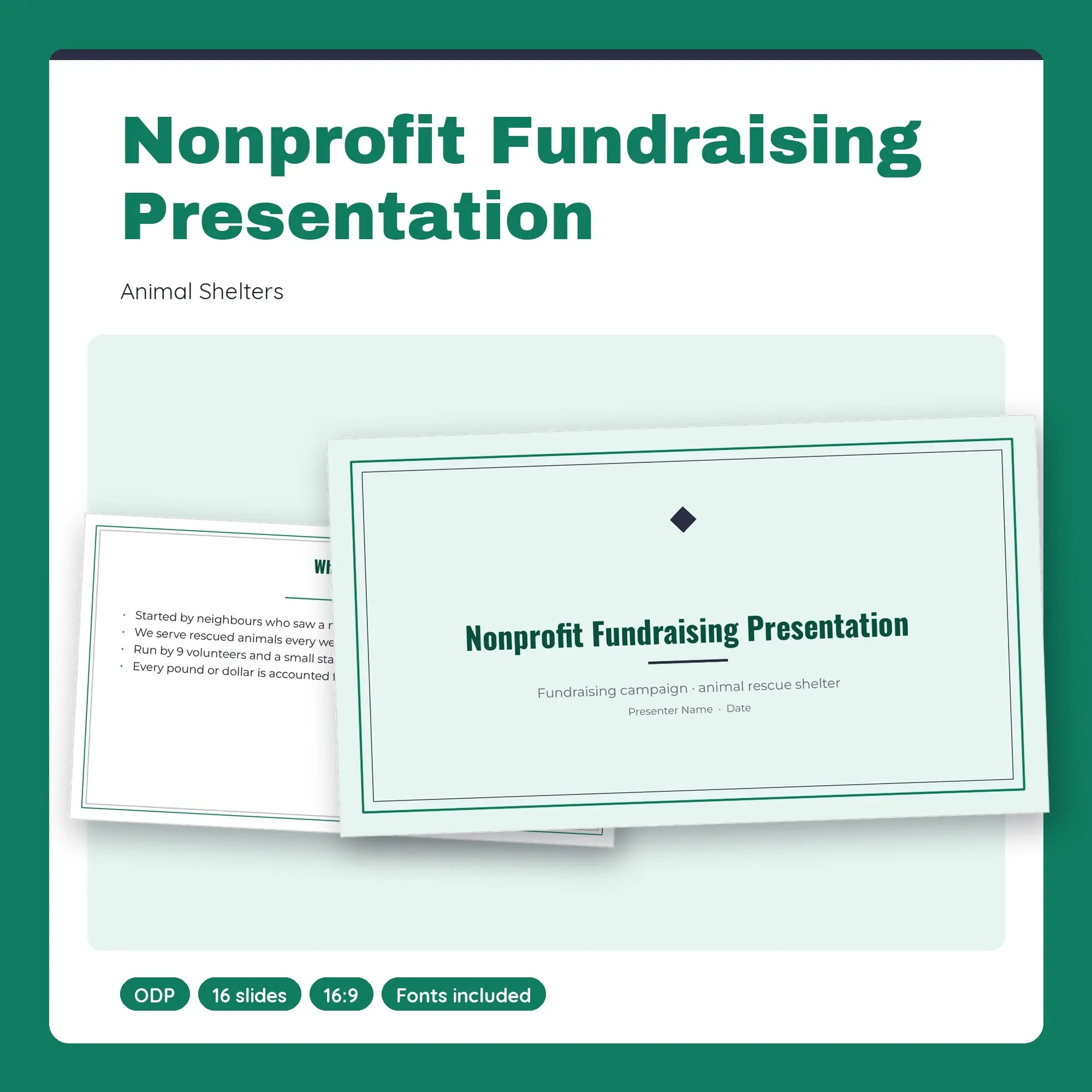 Nonprofit Fundraising Presentation, Animal Shelters (ODP) preview
