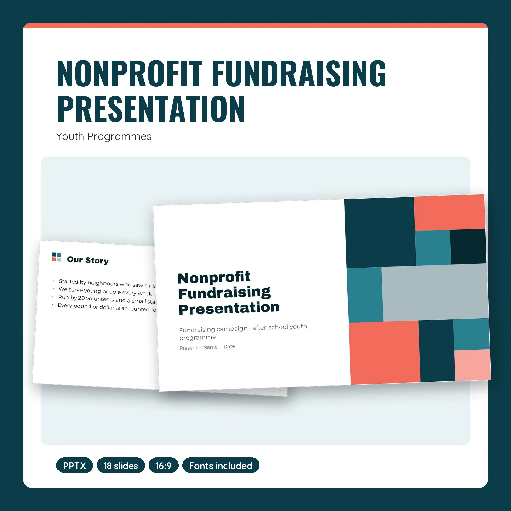 Nonprofit Fundraising Presentation, Youth Programmes (PPTX) preview
