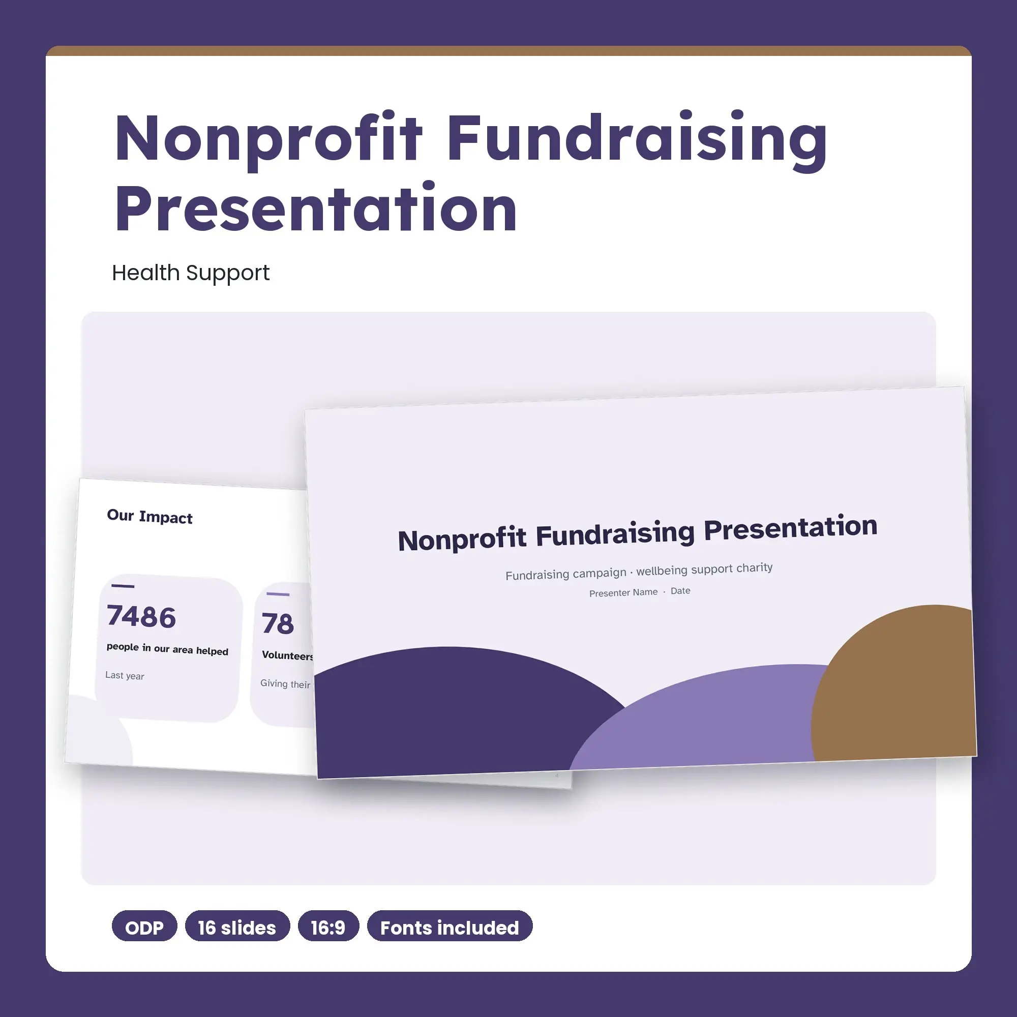 Nonprofit Fundraising Presentation, Health Support (ODP), preview 1 of 2