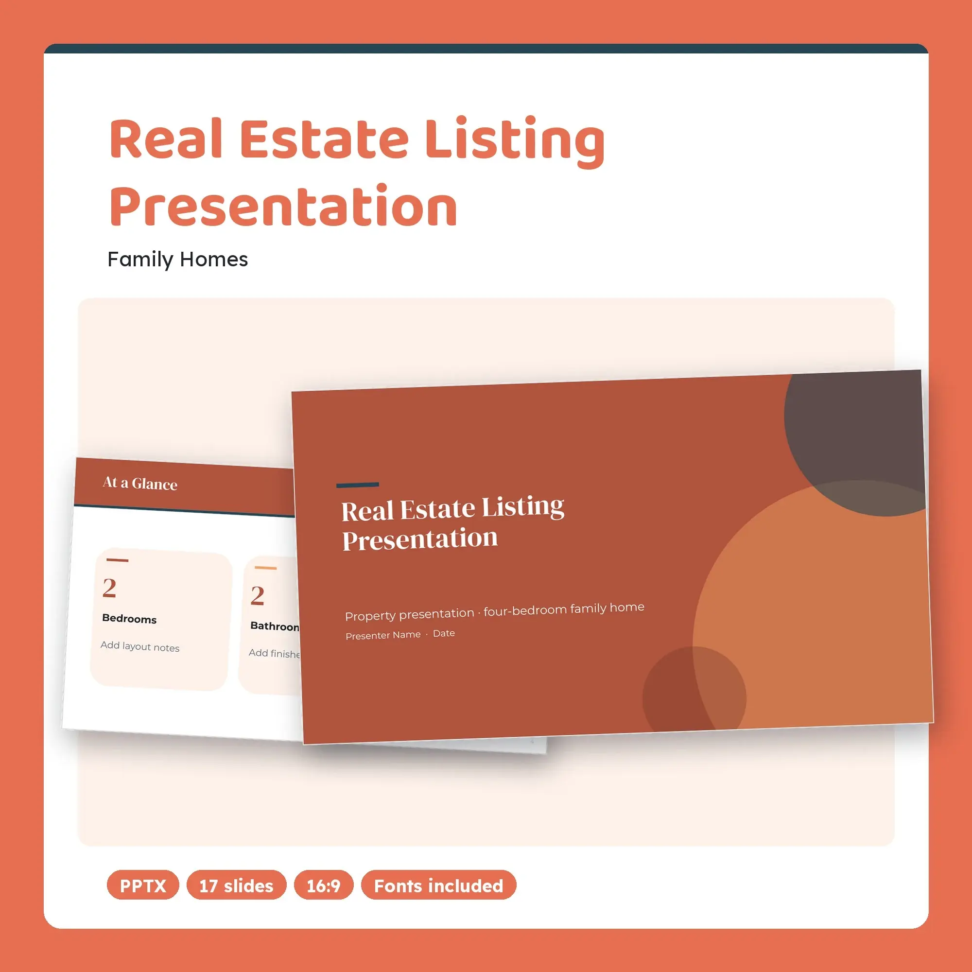 Real Estate Listing Presentation, Family Homes (PPTX + POTX) preview