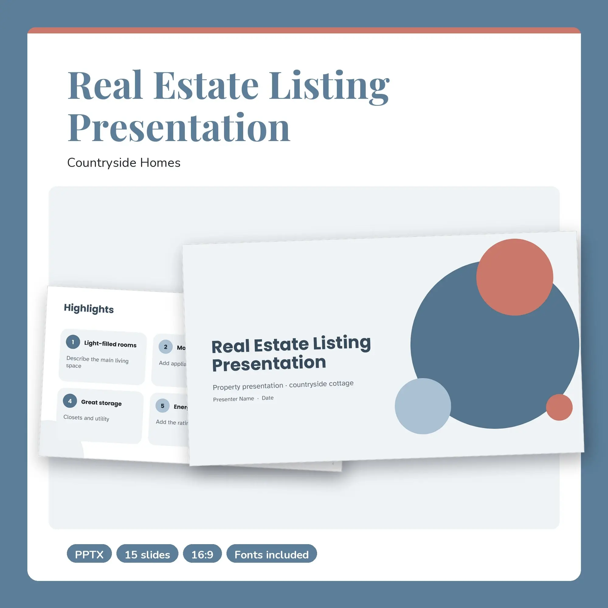 Real Estate Listing Presentation, Countryside Homes (PPTX) preview