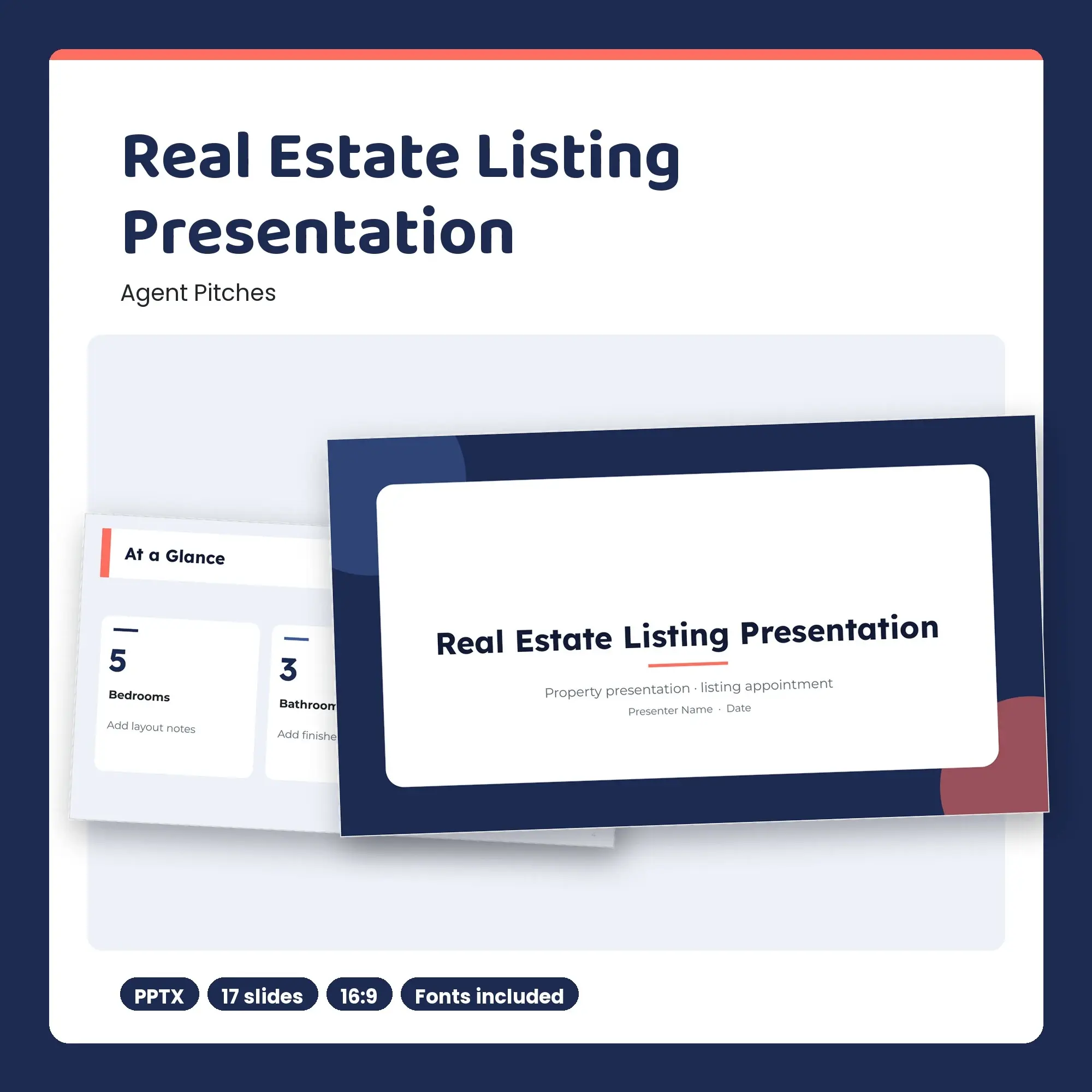 Real Estate Listing Presentation, Agent Pitches (PPTX + POTX) preview