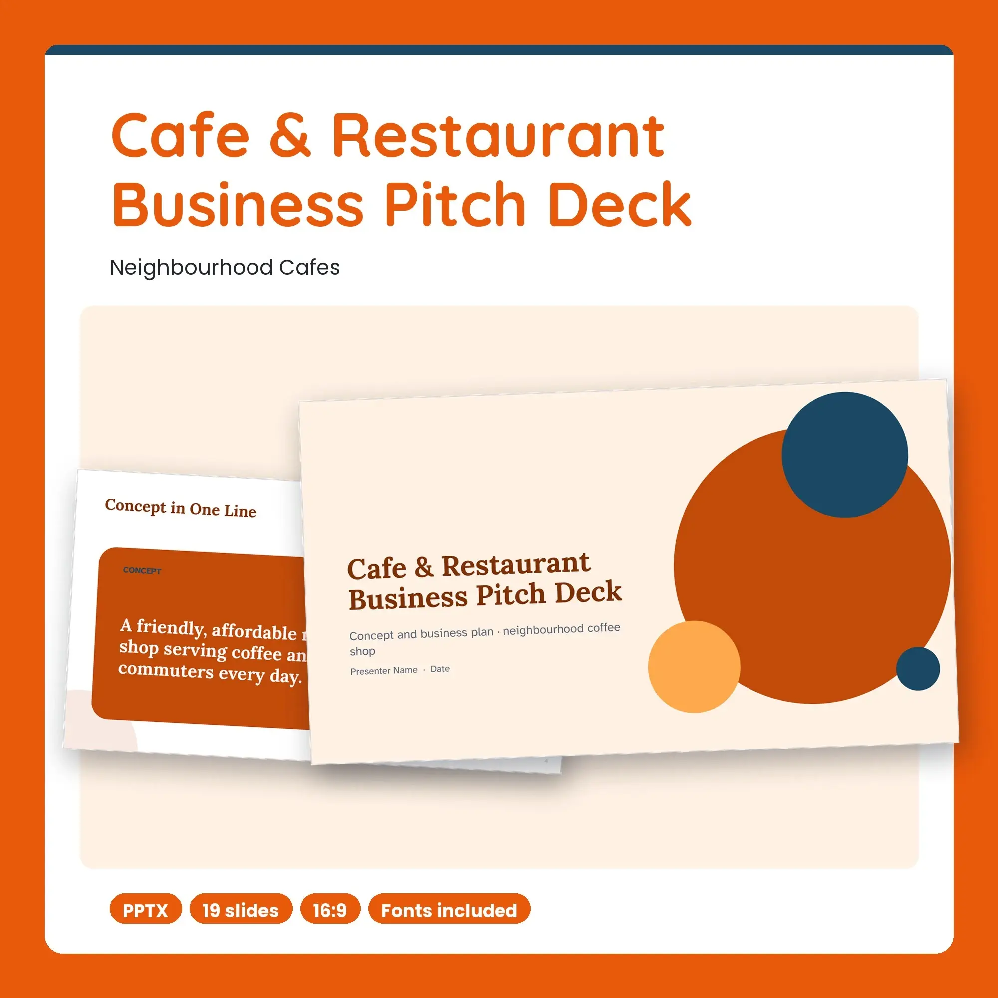 Cafe & Restaurant Business Pitch Deck, Neighbourhood Cafes (PPTX) preview
