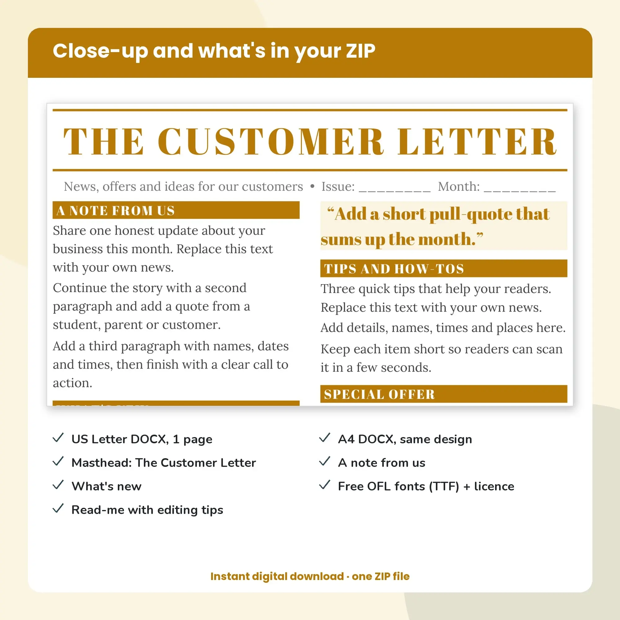 Business Newsletter Template, Magazine Layout (DOCX), preview 2 of 2