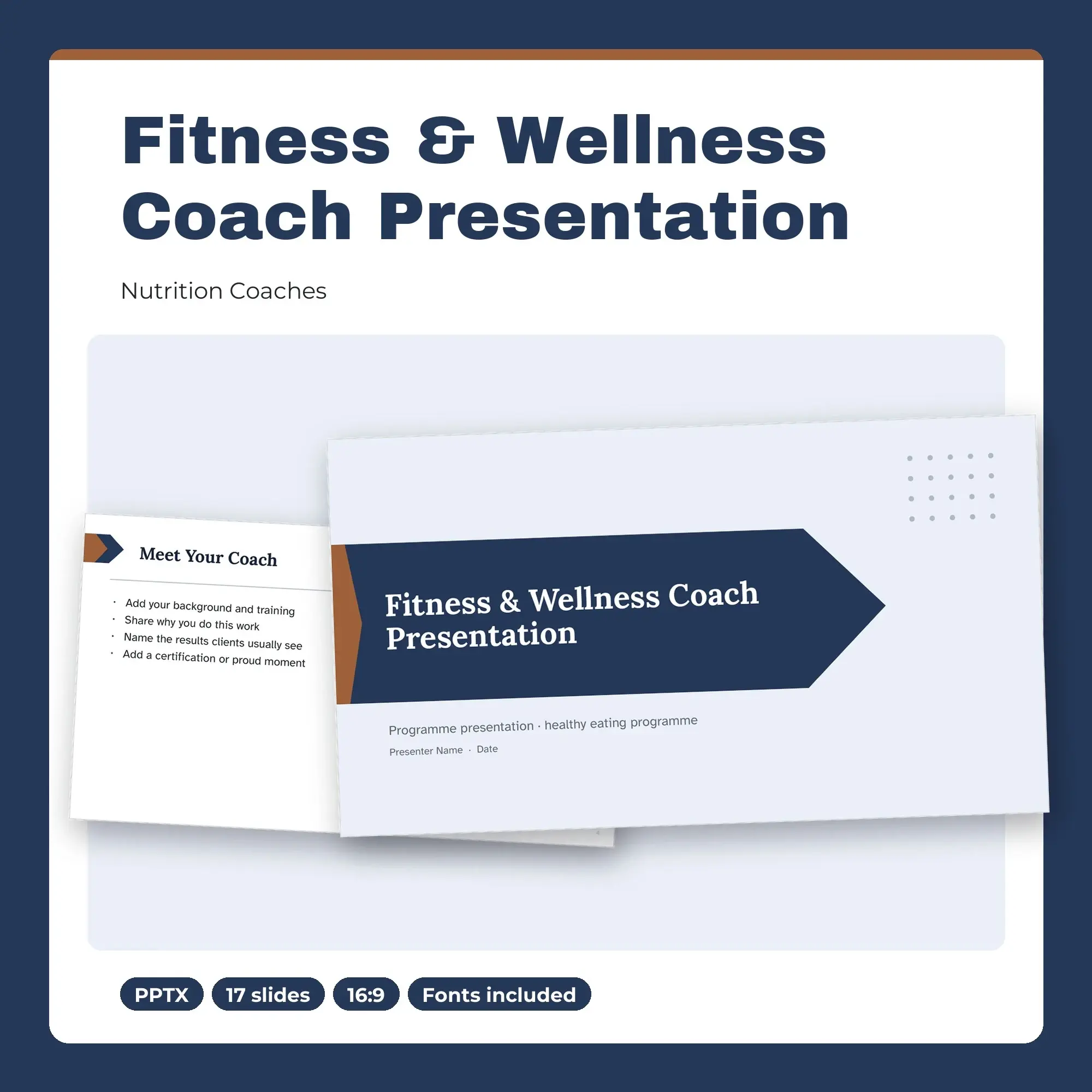 Fitness & Wellness Coach Presentation, Nutrition Coaches (PPTX), preview 1 of 2