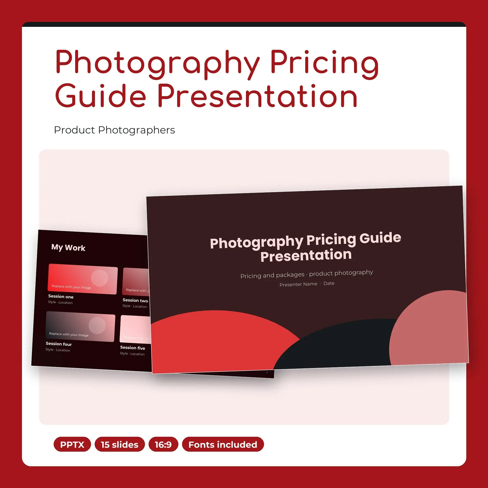 Photography Pricing Guide Presentation, Product Photographers (PPTX), preview 1 of 2