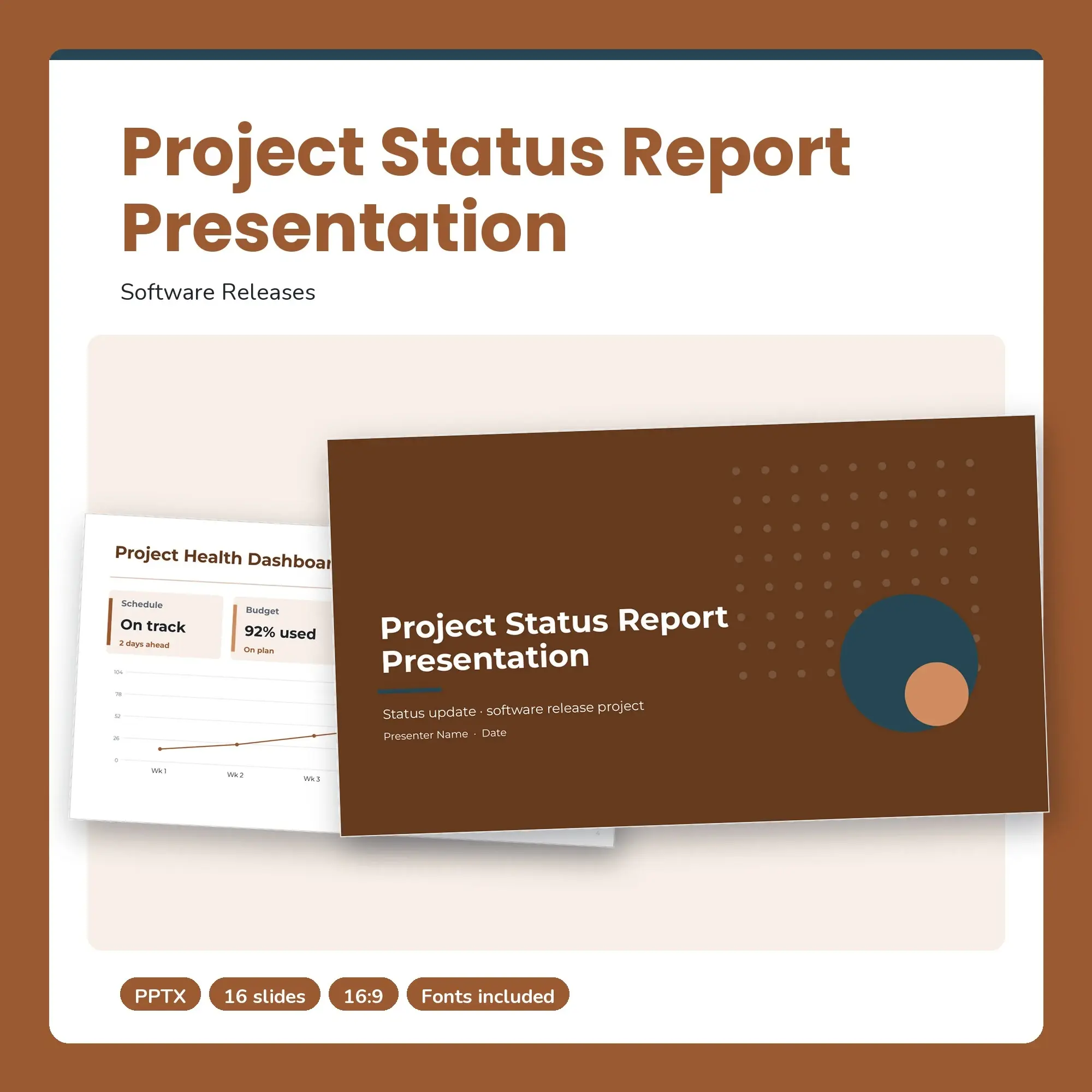 Project Status Report Presentation, Software Releases (PPTX + POTX) preview