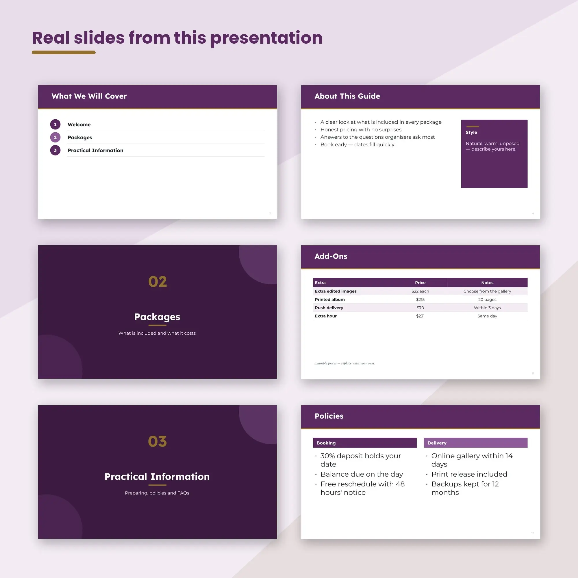 Photography Pricing Guide Presentation, Event Photographers (PPTX), preview 2 of 2