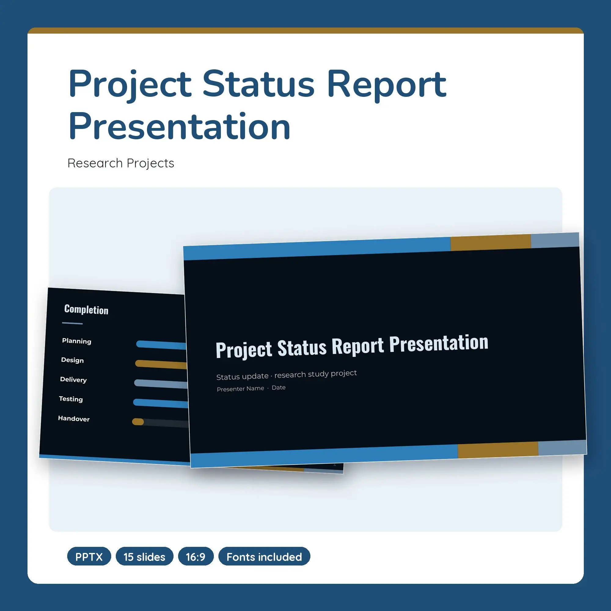 Project Status Report Presentation, Research Projects (PPTX) preview