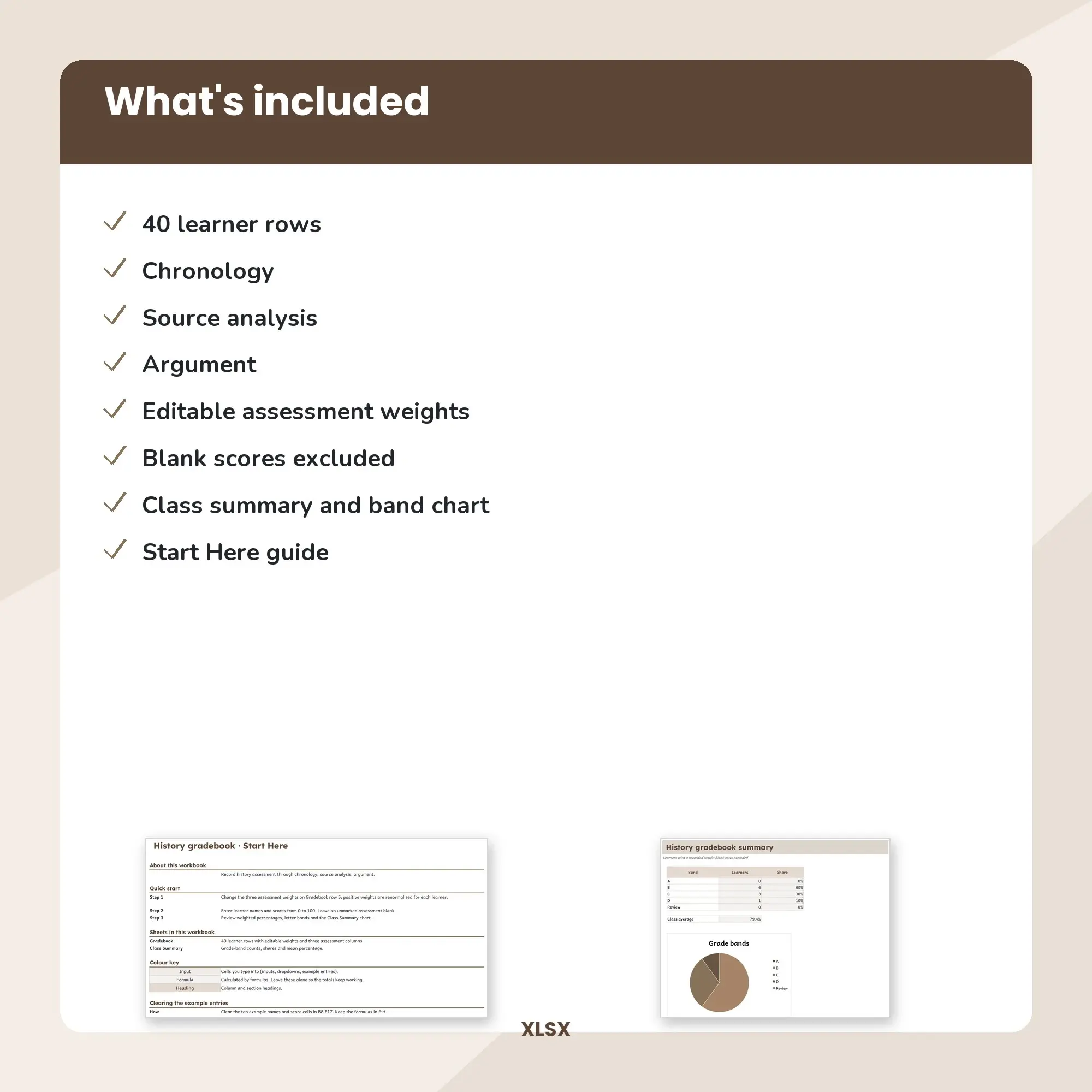 History Gradebook Spreadsheet, Foundation 40-Student Edition (XLSX), preview 2 of 2