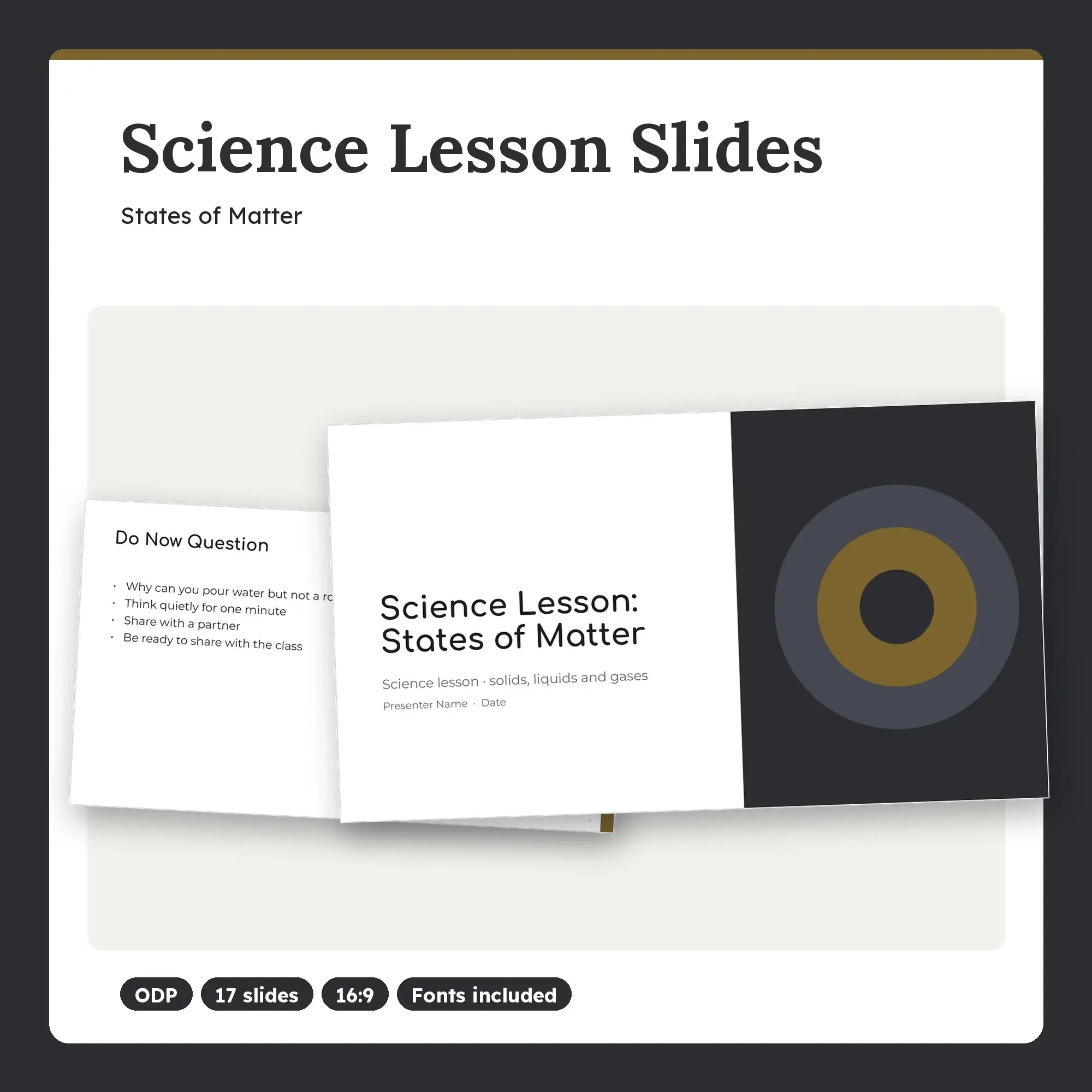Science Lesson Slides, States of Matter (ODP), preview 1 of 2