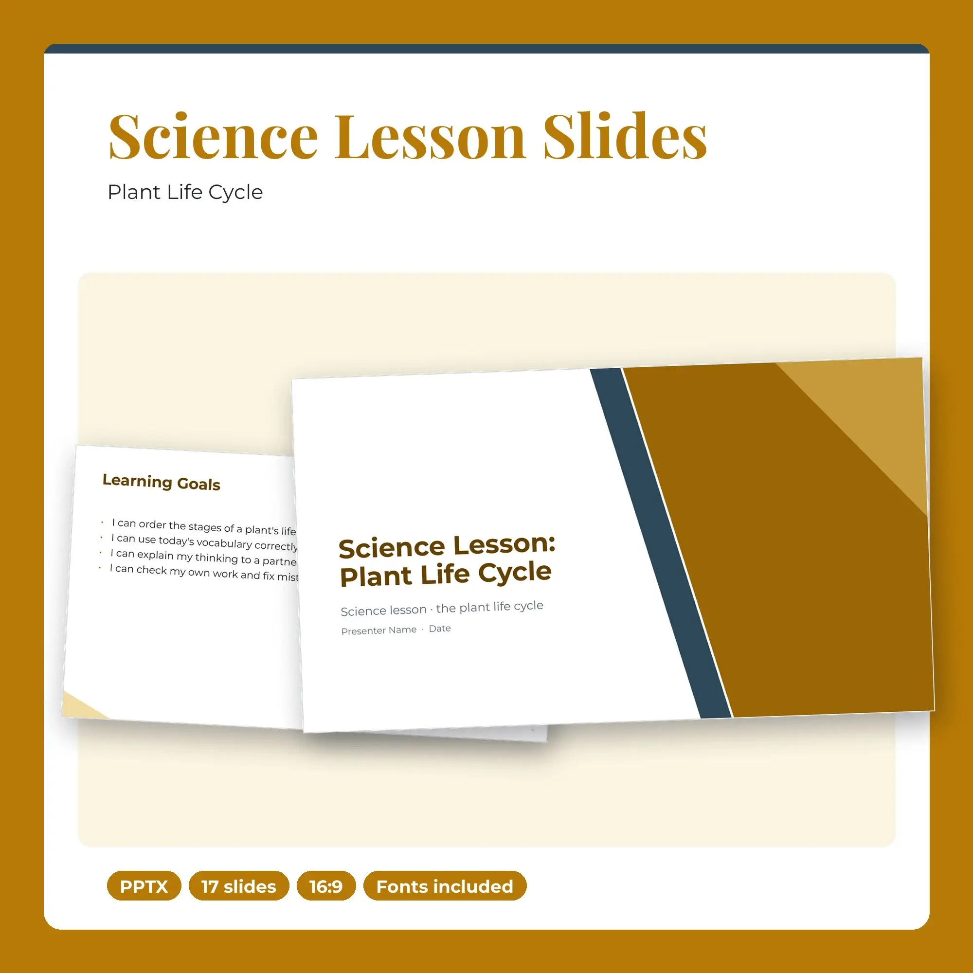 Science Lesson Slides, Plant Life Cycle (PPTX), preview 1 of 2