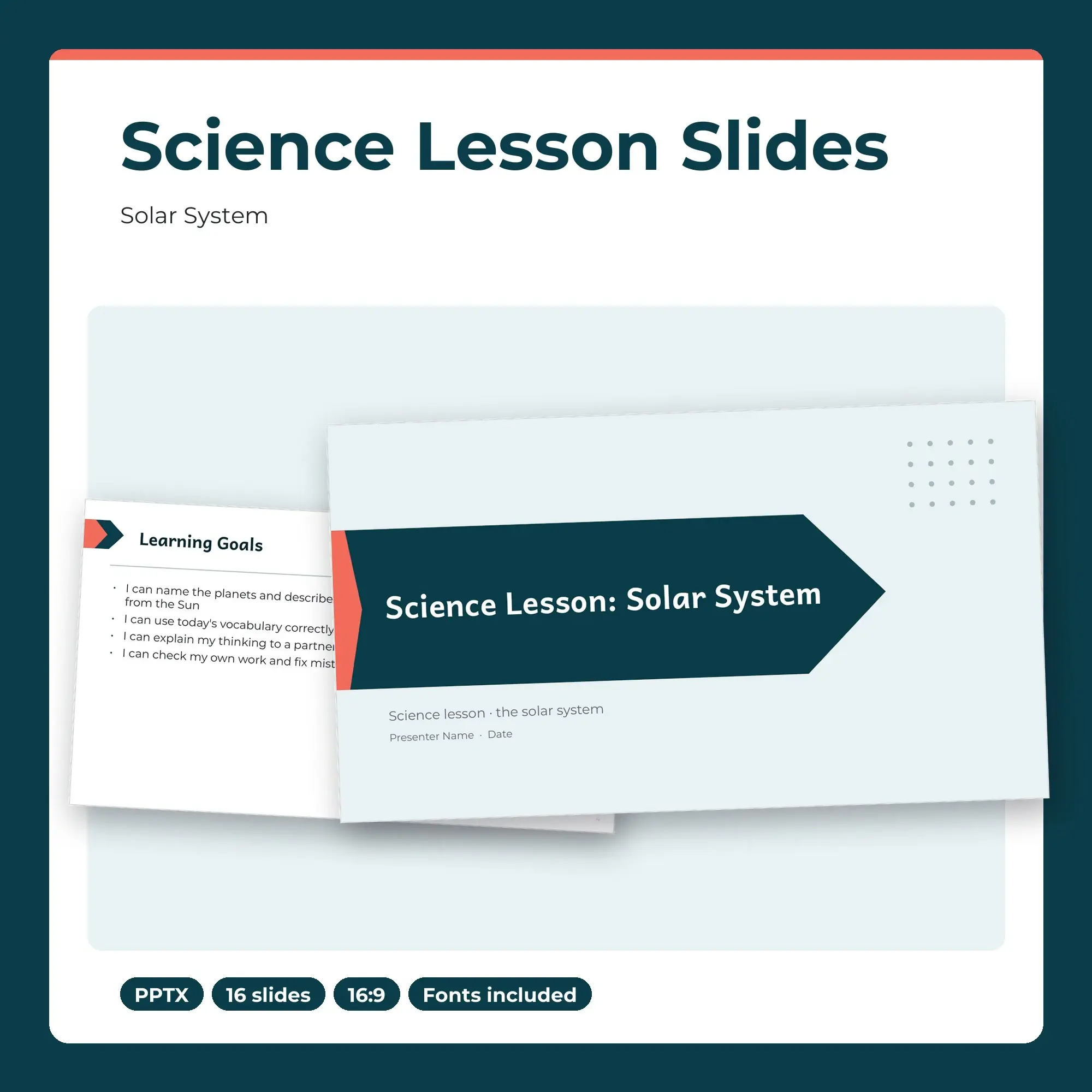 Science Lesson Slides, Solar System (PPTX + POTX) preview