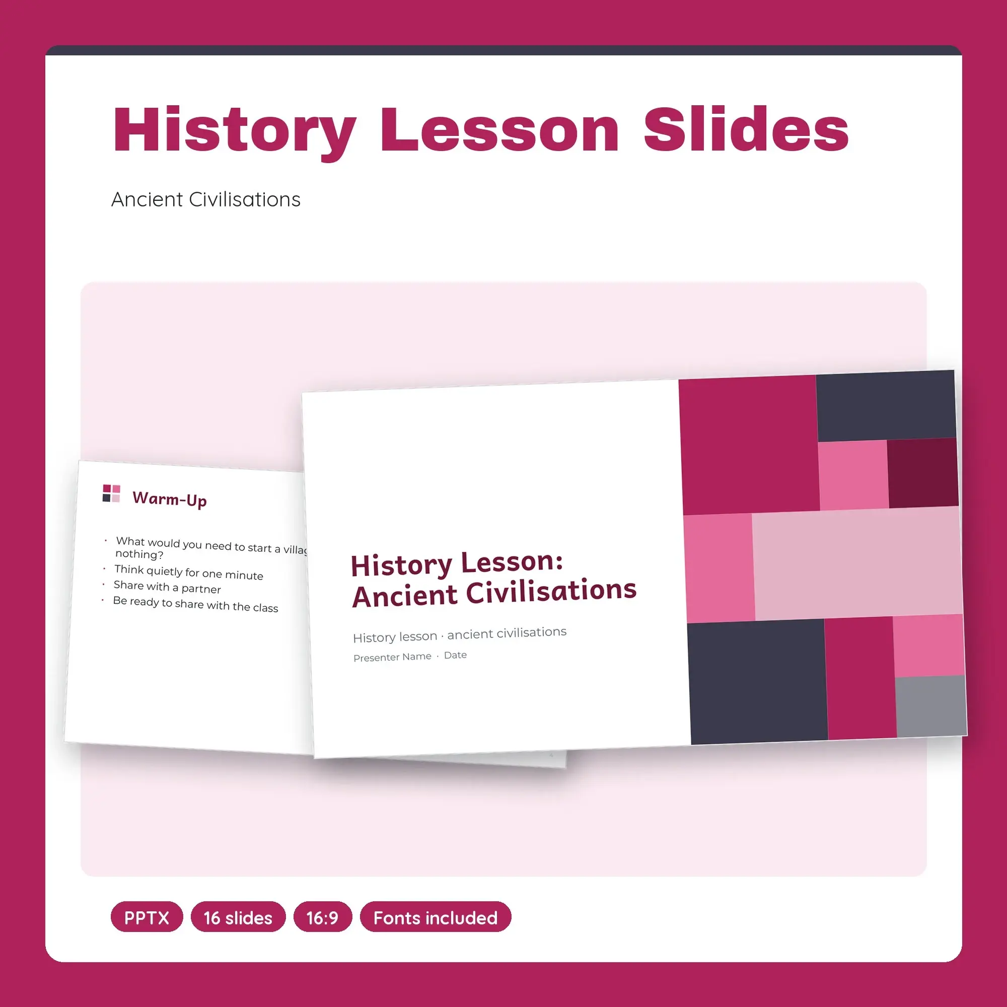 History Lesson Slides, Ancient Civilisations (PPTX + POTX) preview