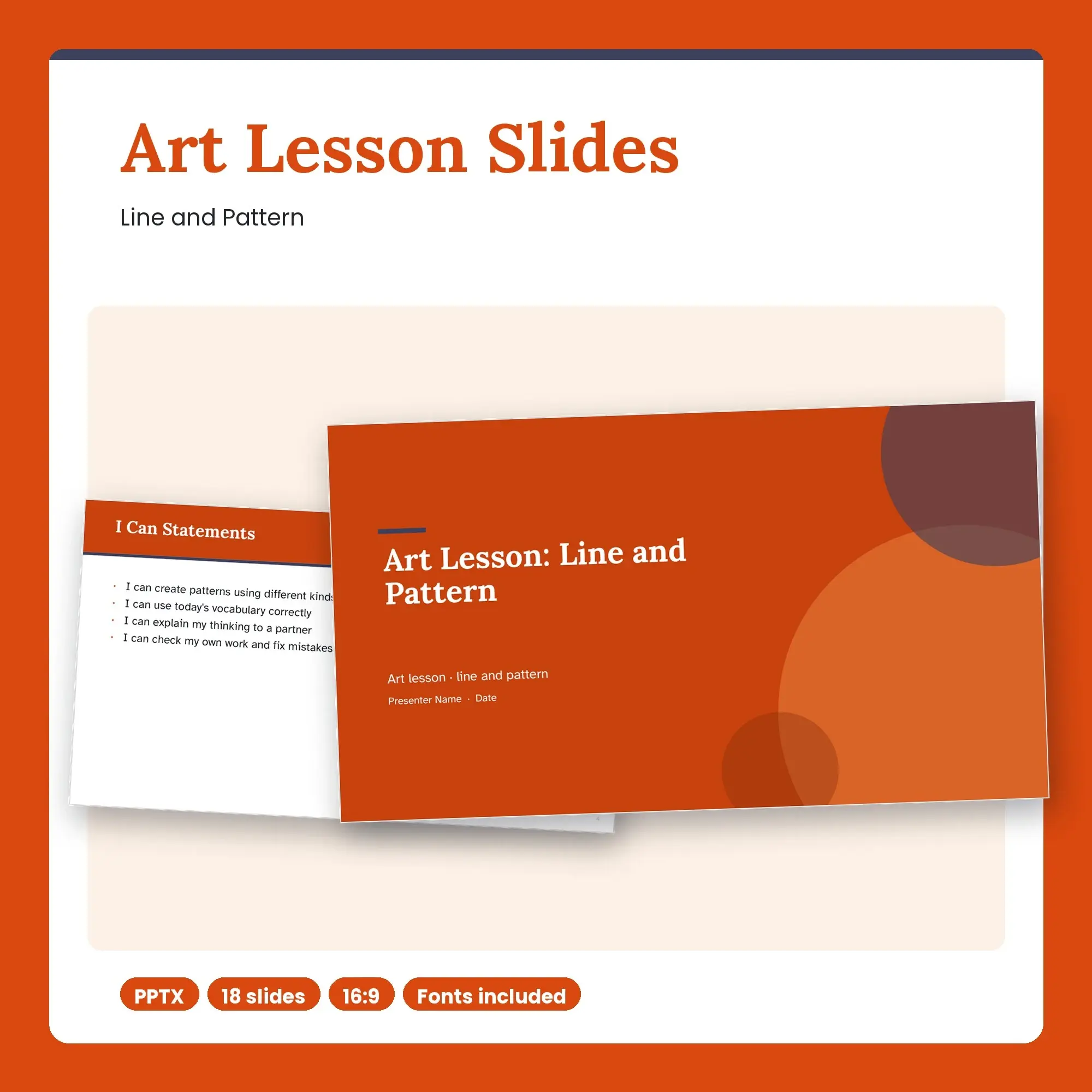 Art Lesson Slides, Line and Pattern (PPTX) preview