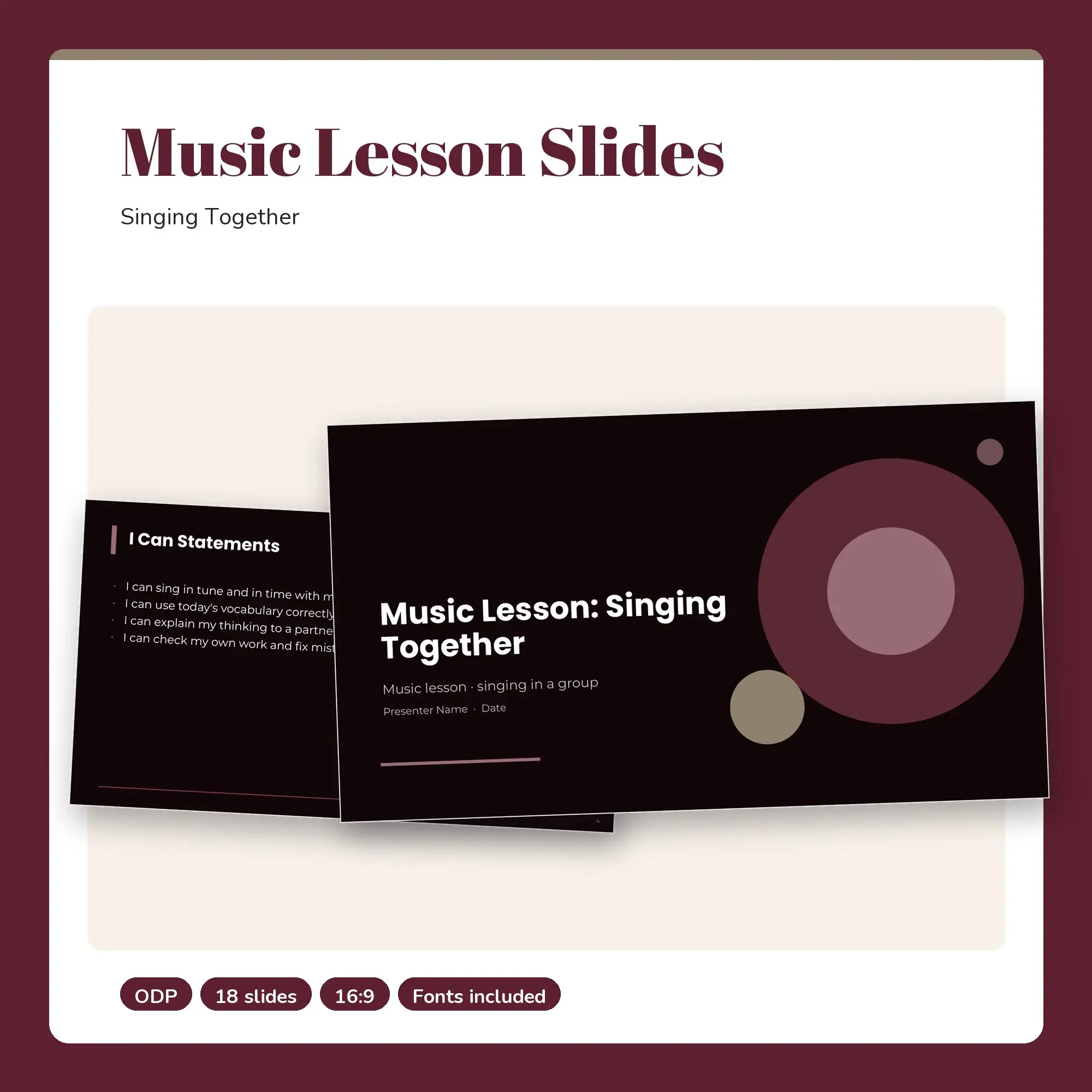 Music Lesson Slides, Singing Together (ODP) preview