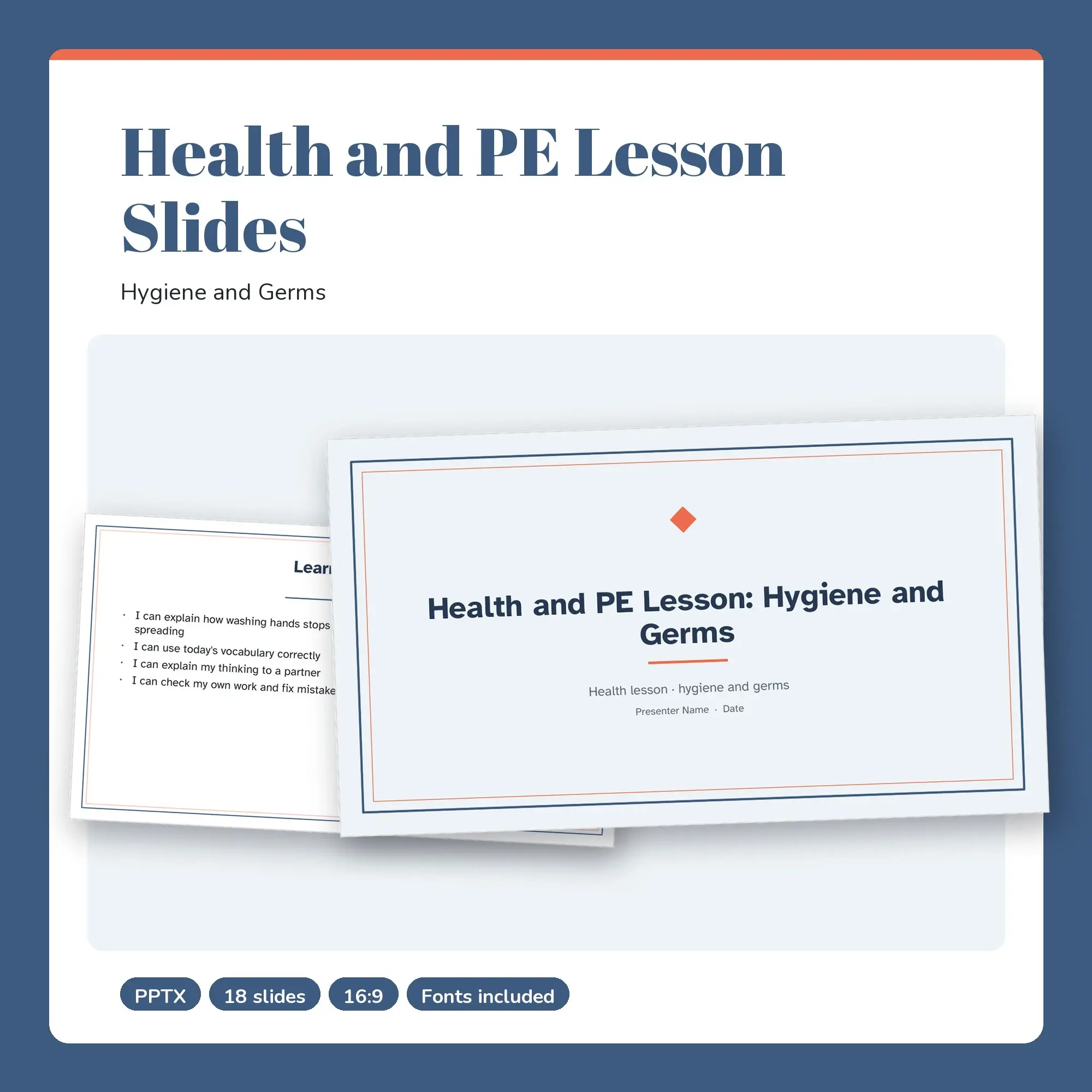 Health and PE Lesson Slides, Hygiene and Germs (PPTX) preview