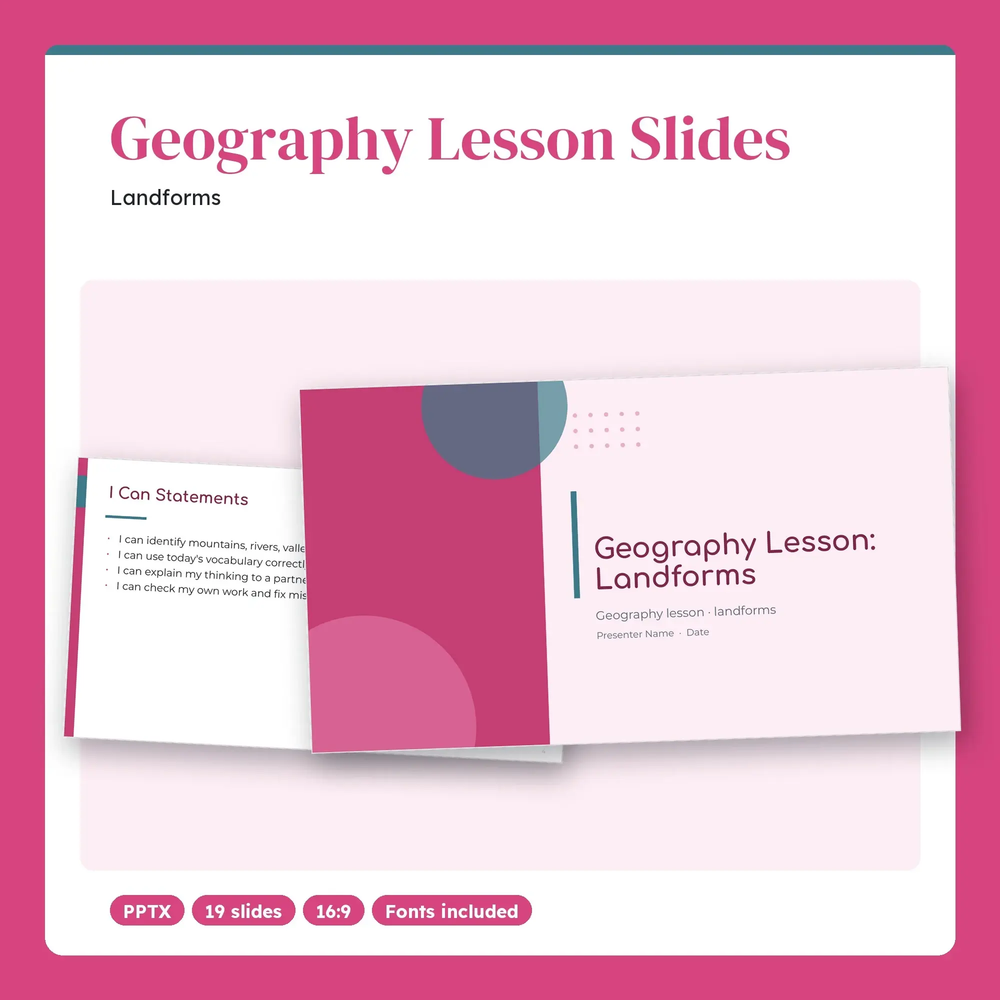 Geography Lesson Slides, Landforms (PPTX) preview