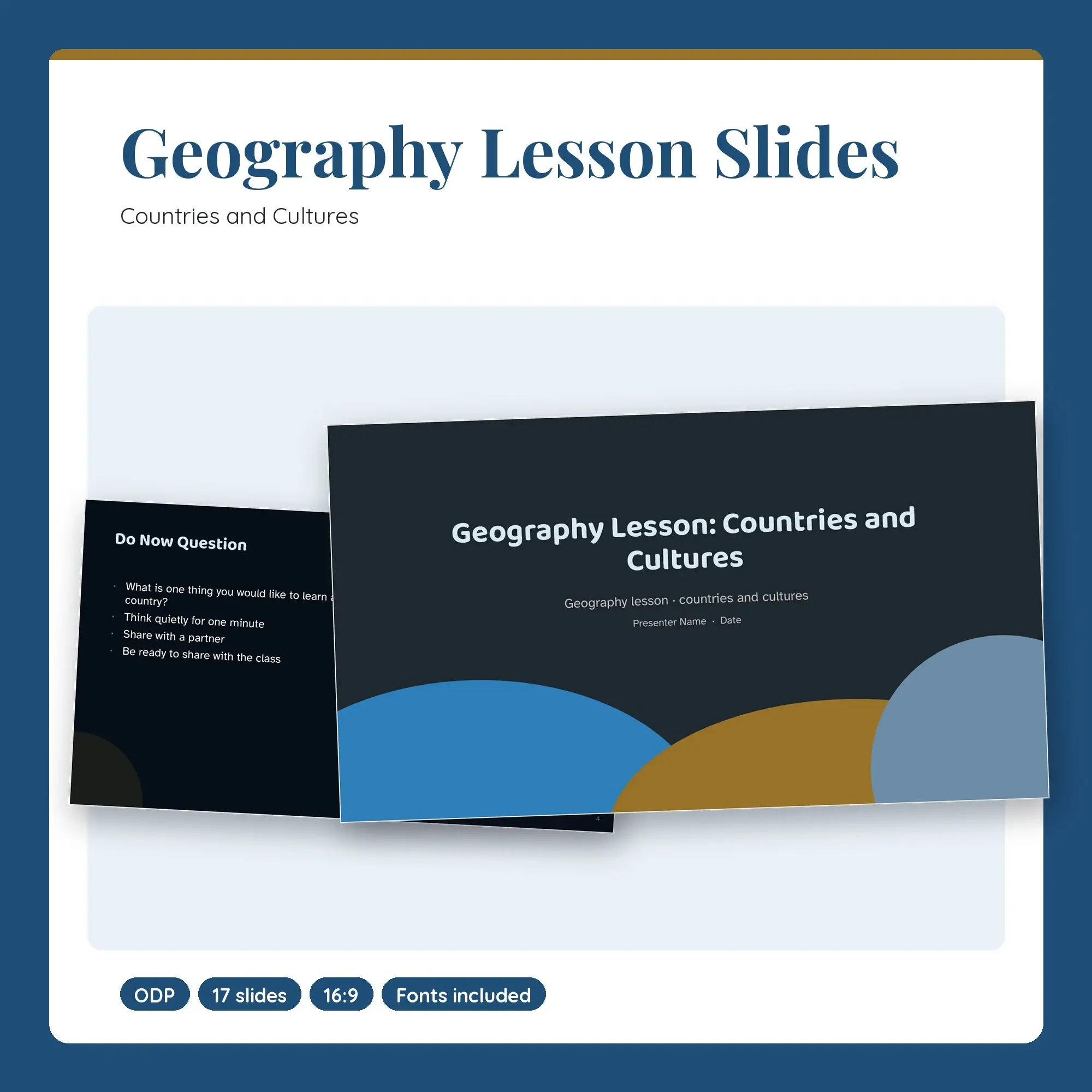 Geography Lesson Slides, Countries and Cultures (ODP) preview