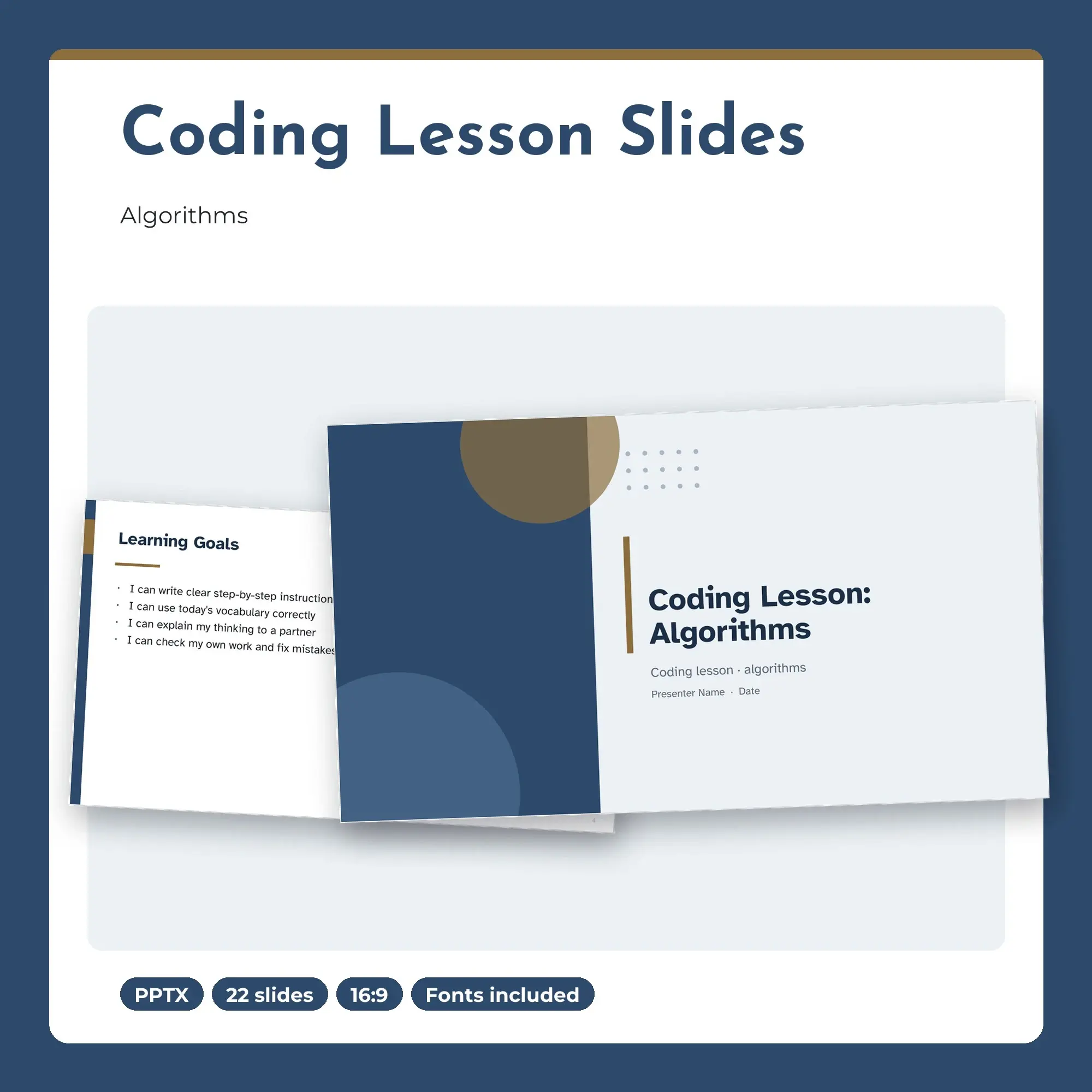 Coding Lesson Slides, Algorithms (PPTX) preview