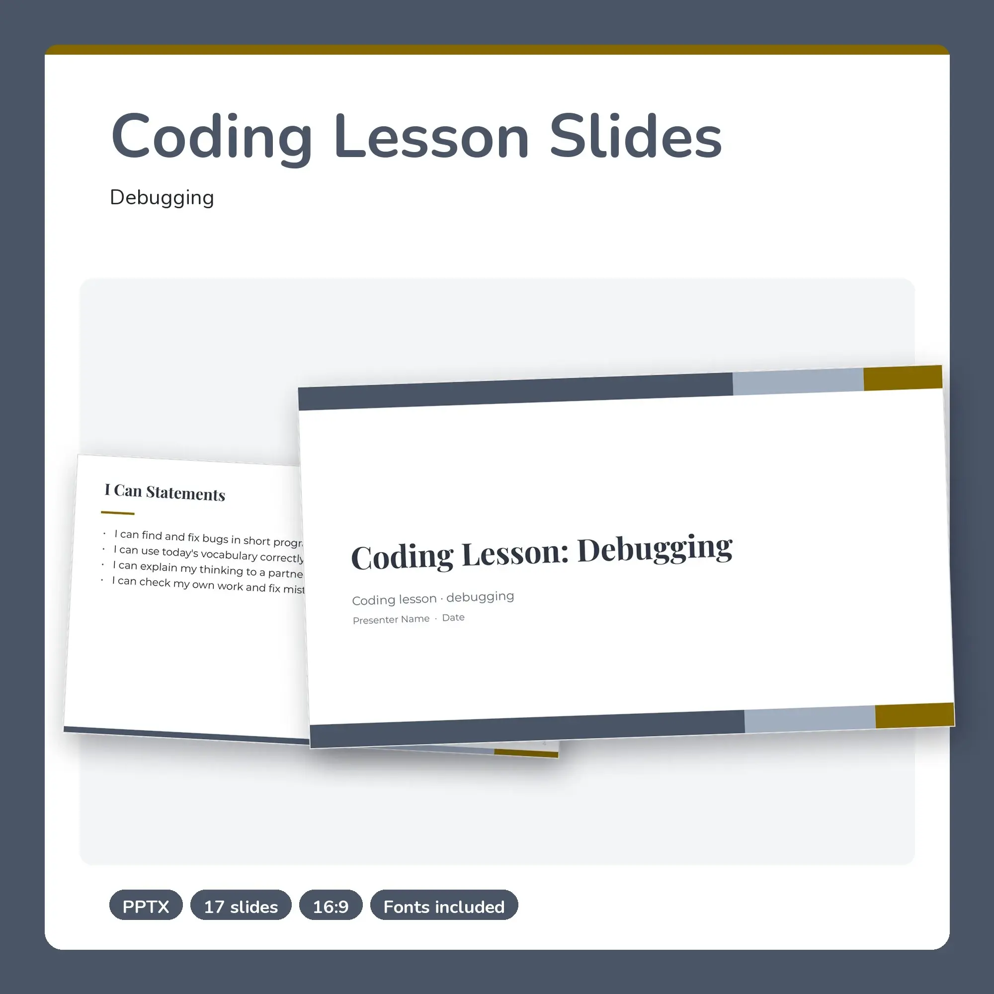 Coding Lesson Slides, Debugging (PPTX) preview