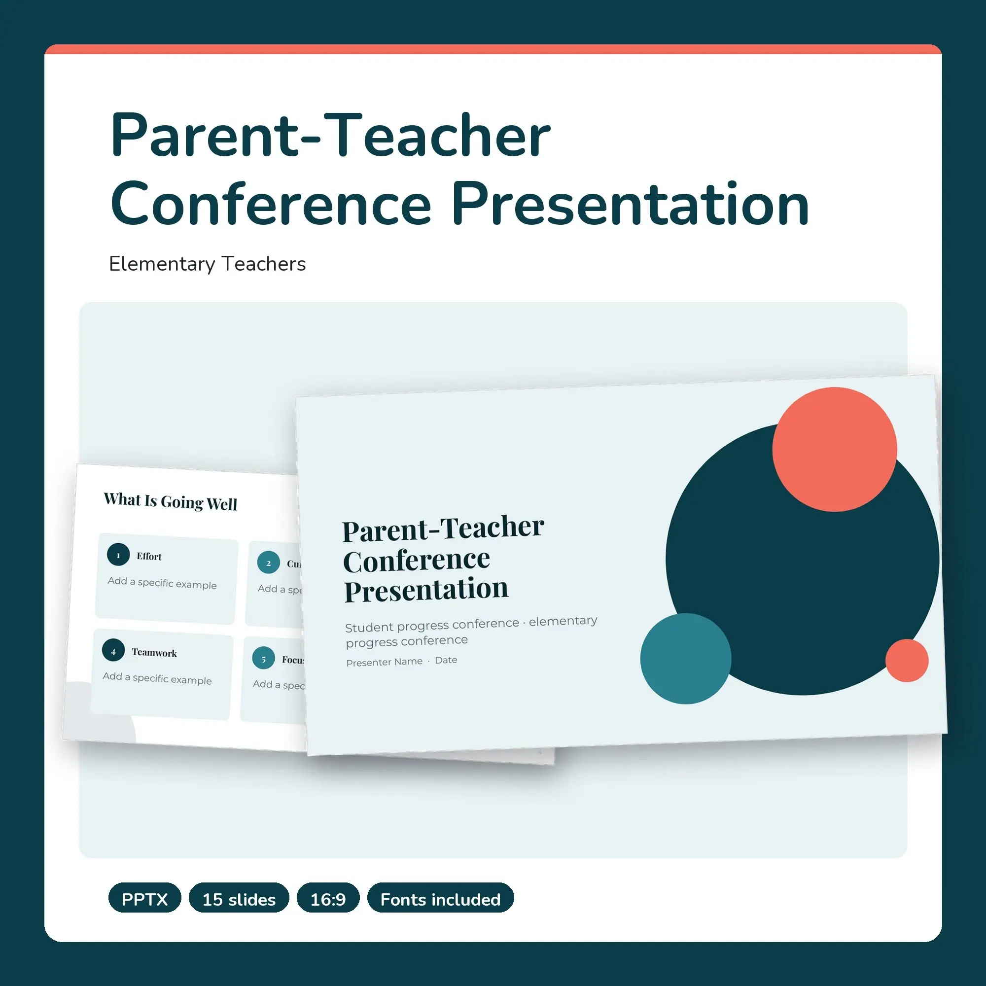 Parent-Teacher Conference Presentation, Elementary Teachers (PPTX) preview