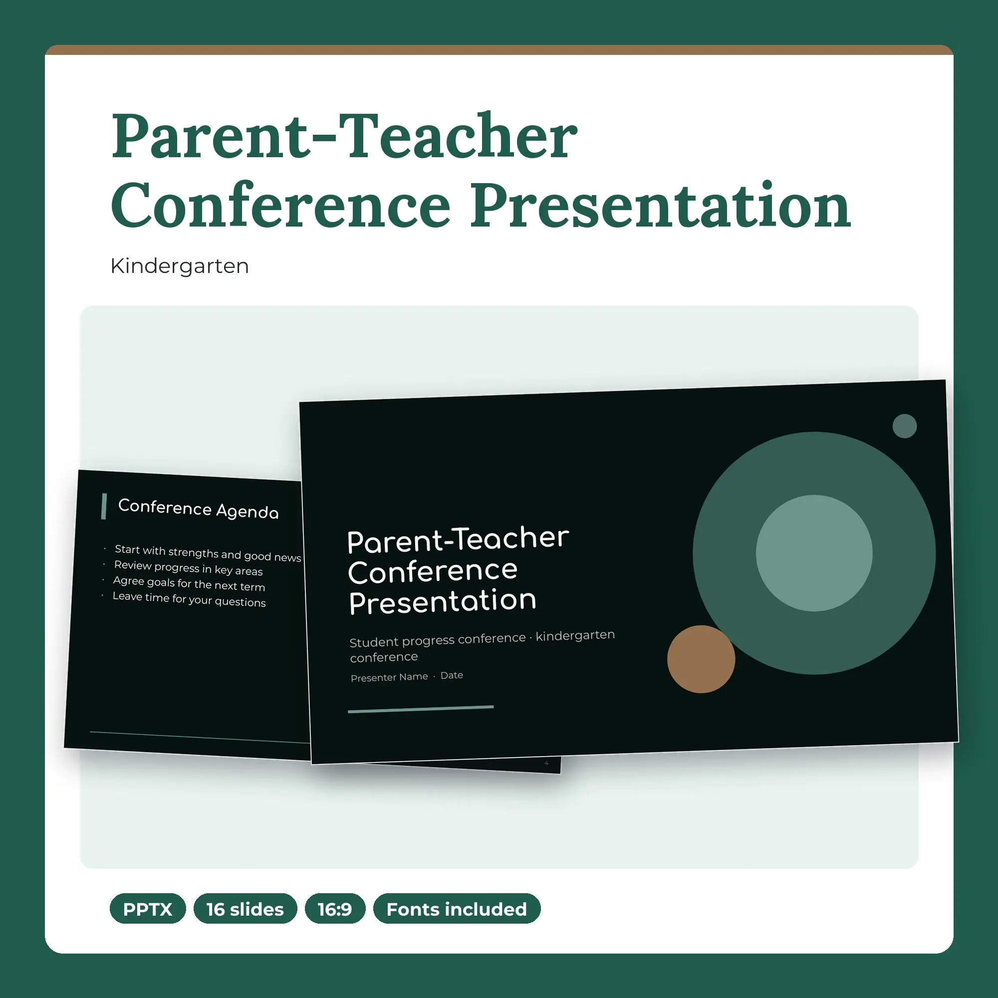 Parent-Teacher Conference Presentation, Kindergarten (PPTX) preview