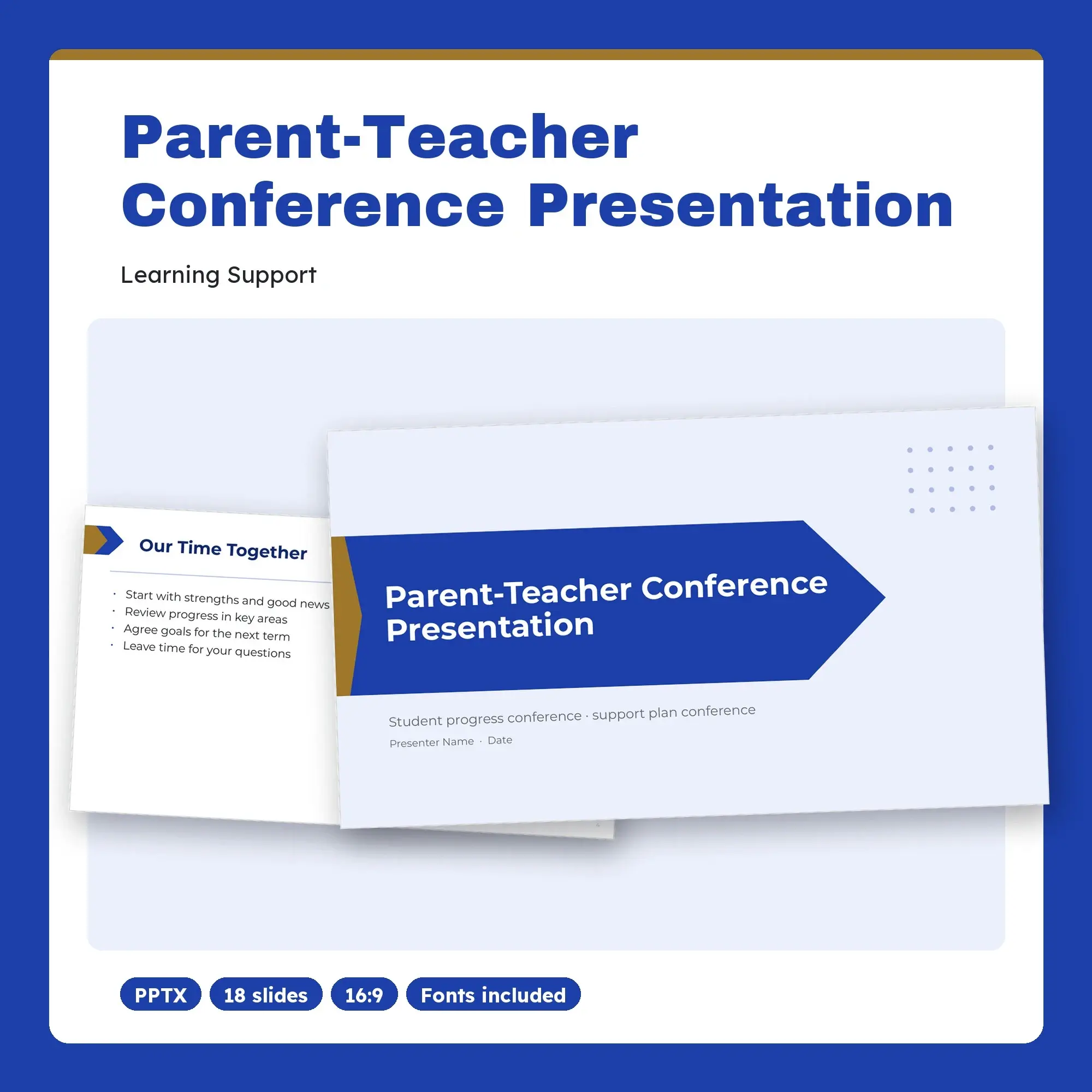 Parent-Teacher Conference Presentation, Learning Support (PPTX) preview
