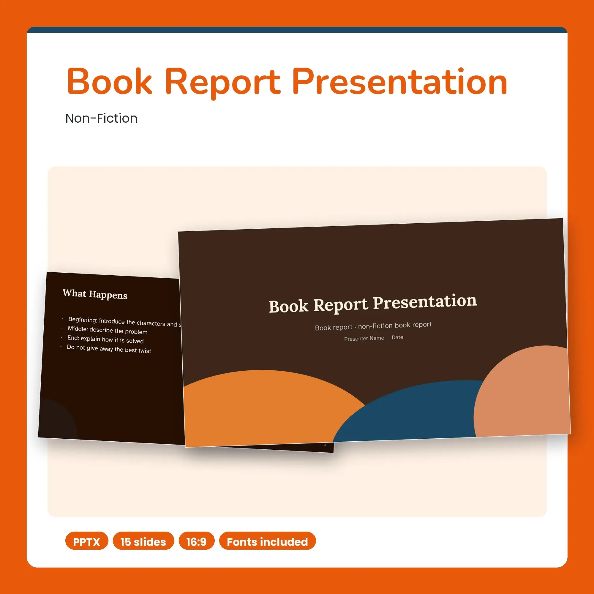 Book Report Presentation, Non-Fiction (PPTX) preview