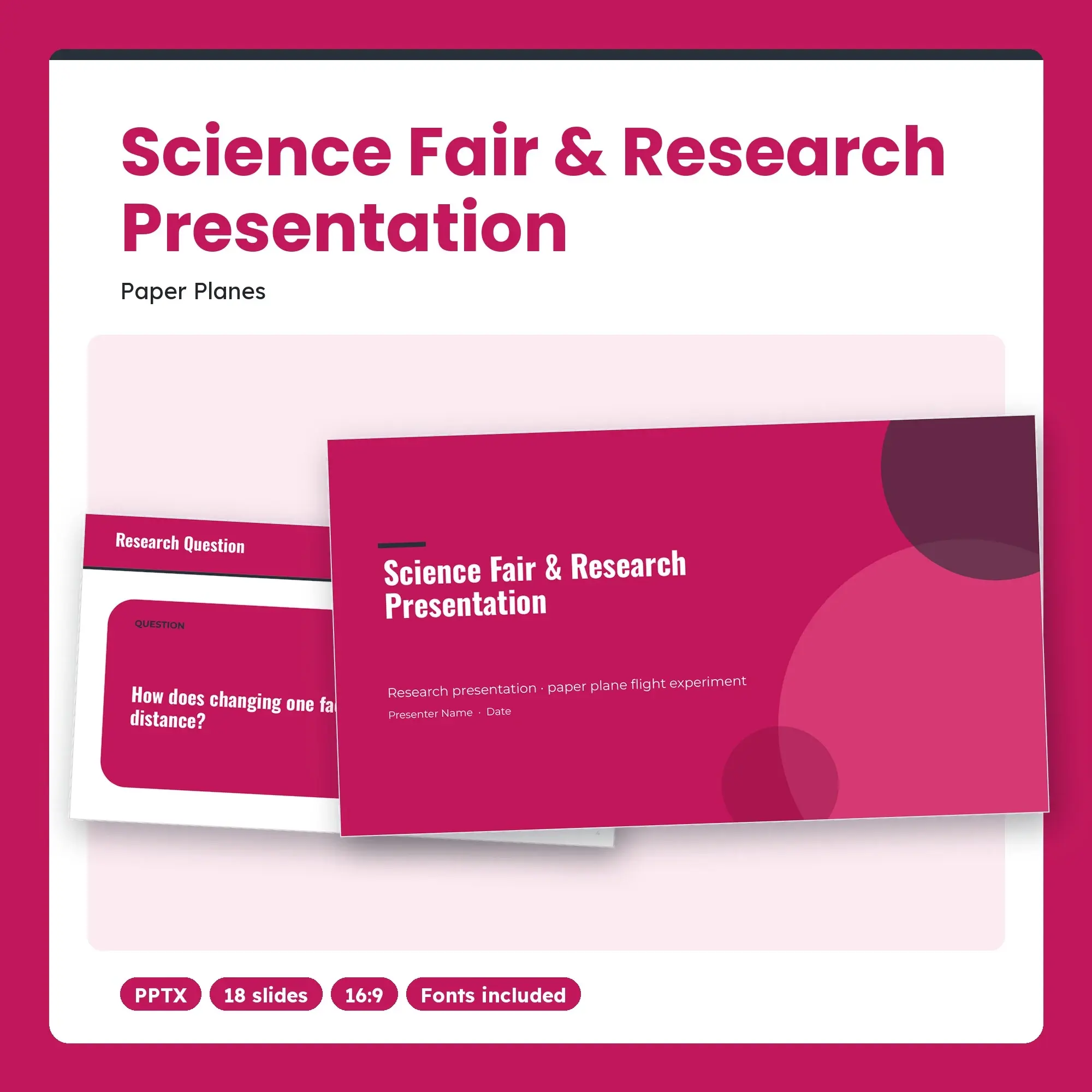 Science Fair & Research Presentation, Paper Planes (PPTX) preview