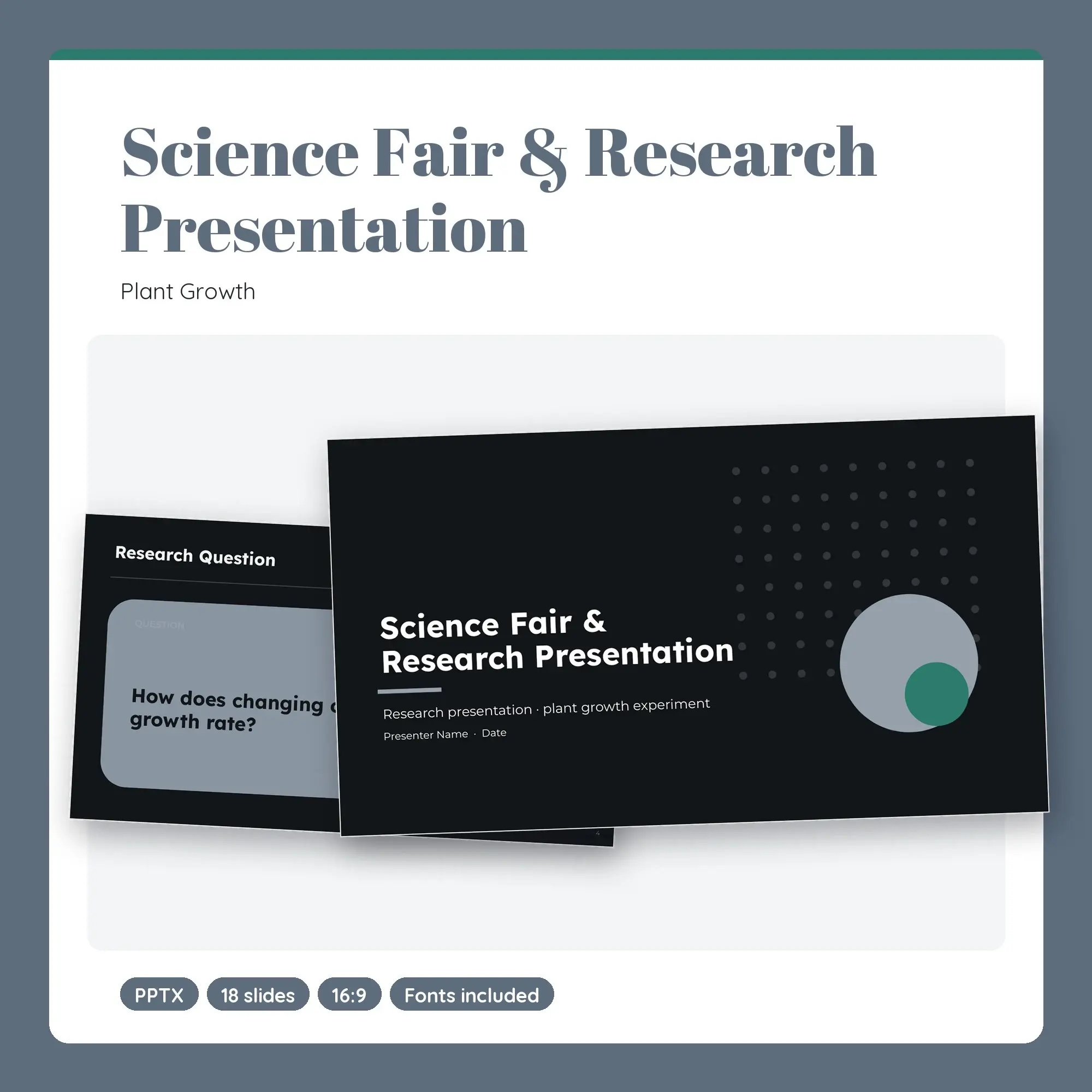 Science Fair & Research Presentation, Plant Growth (PPTX + POTX) preview