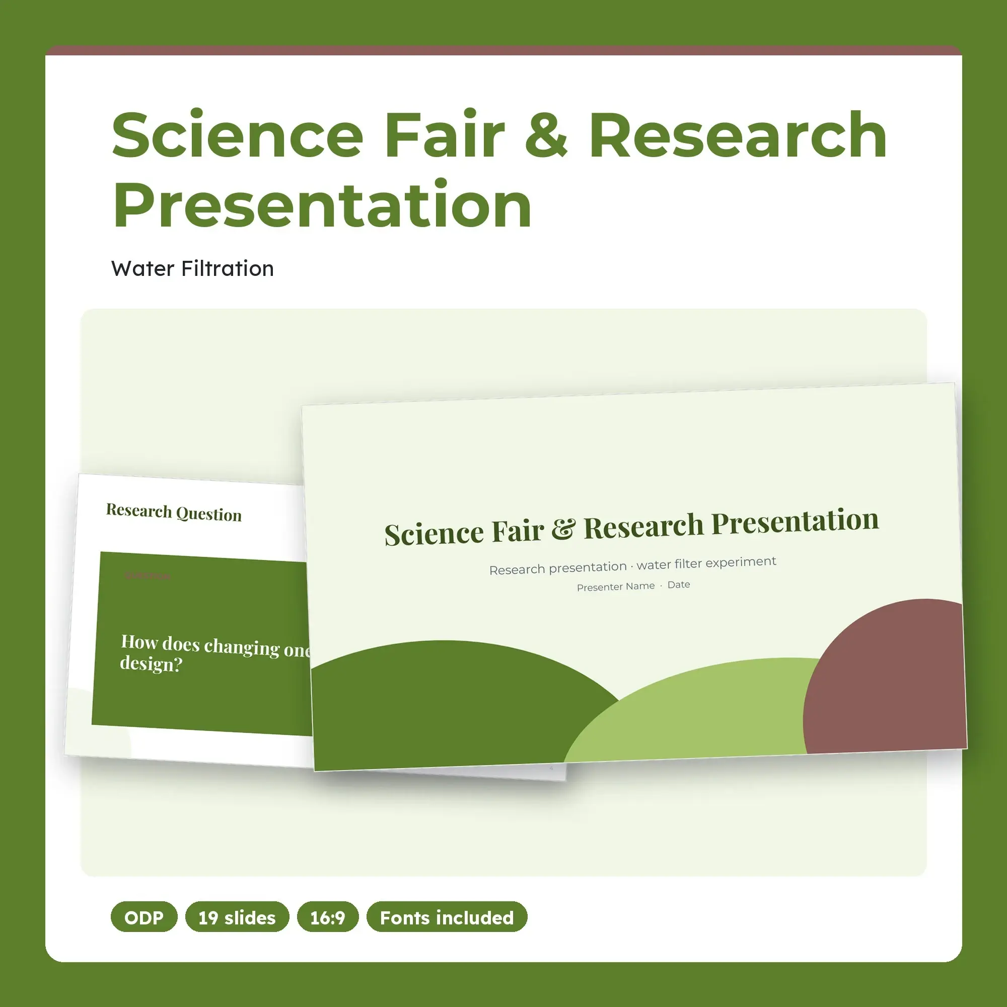 Science Fair & Research Presentation, Water Filtration (ODP) preview