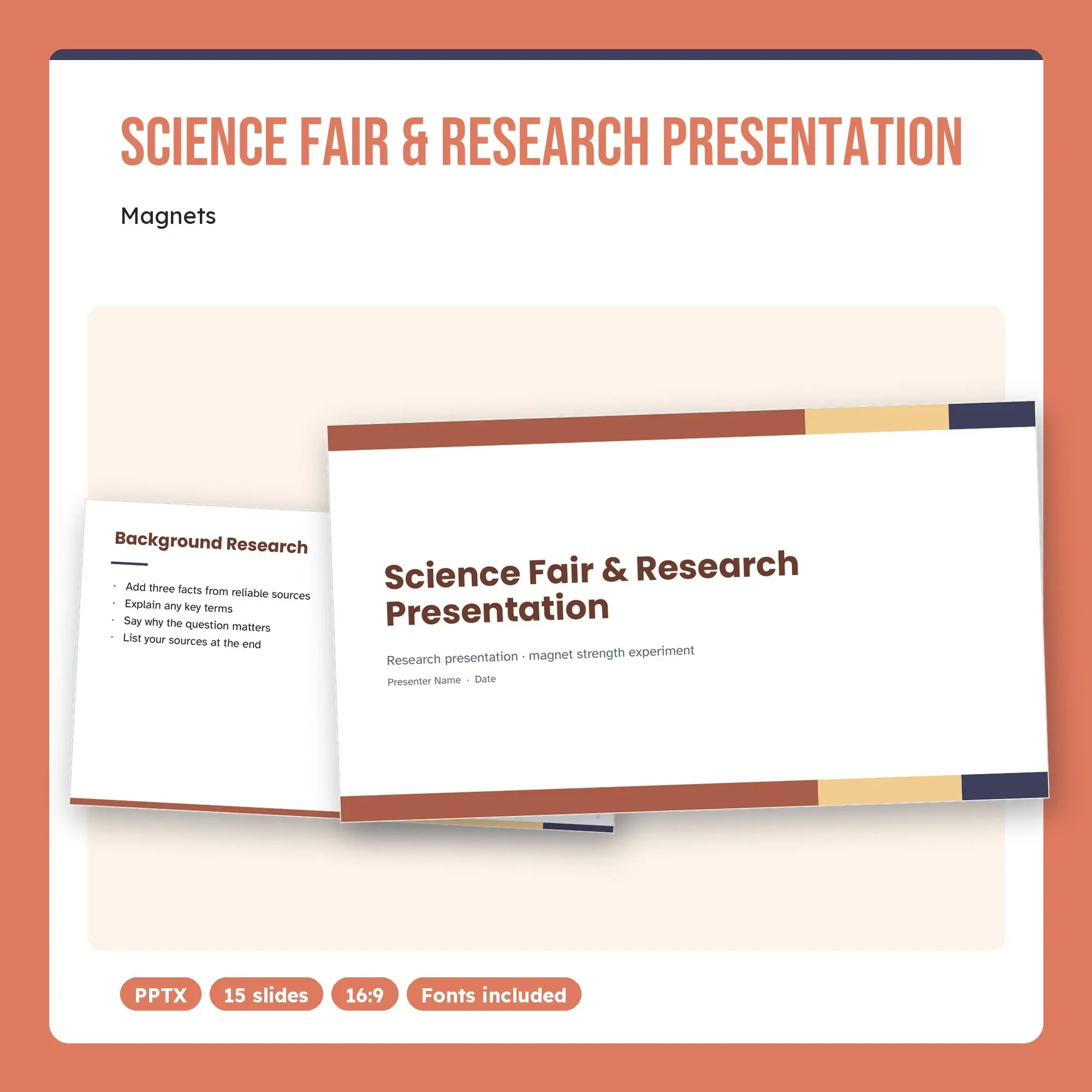 Science Fair & Research Presentation, Magnets (PPTX) preview