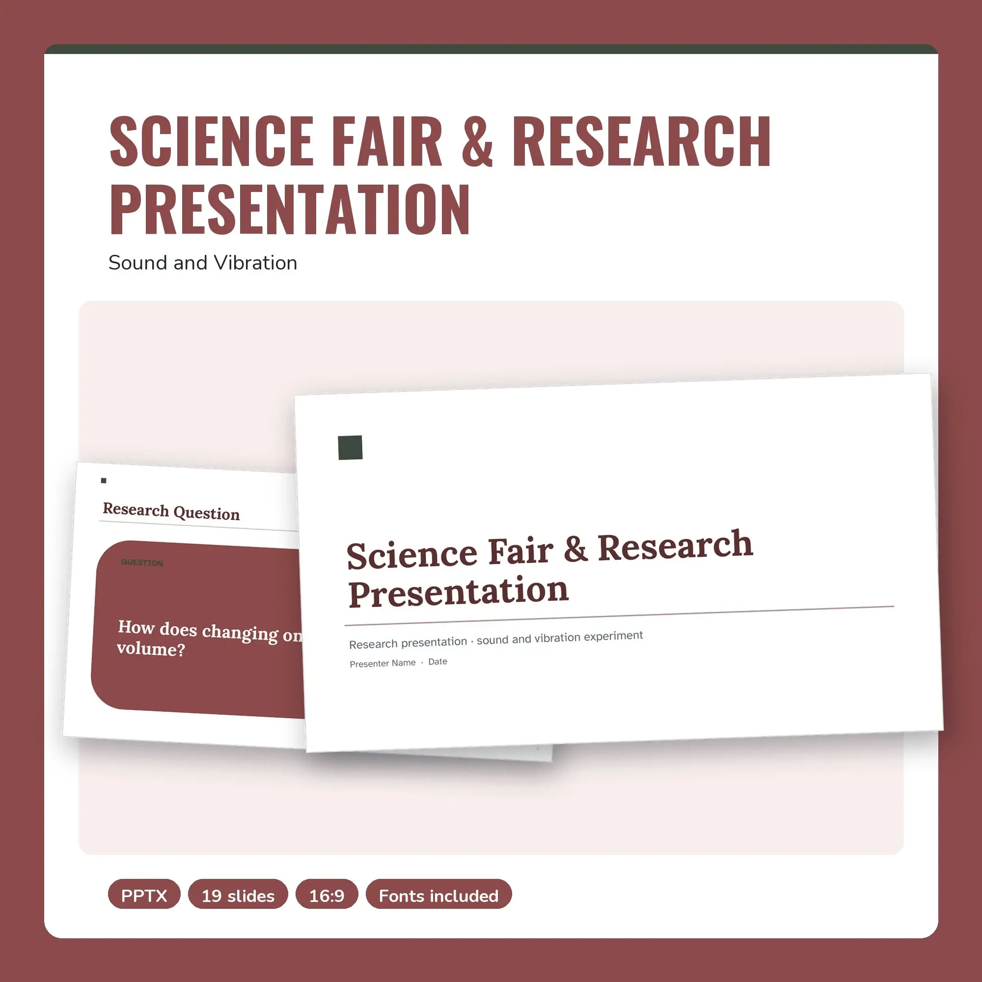 Science Fair & Research Presentation, Sound and Vibration (PPTX + POTX) preview