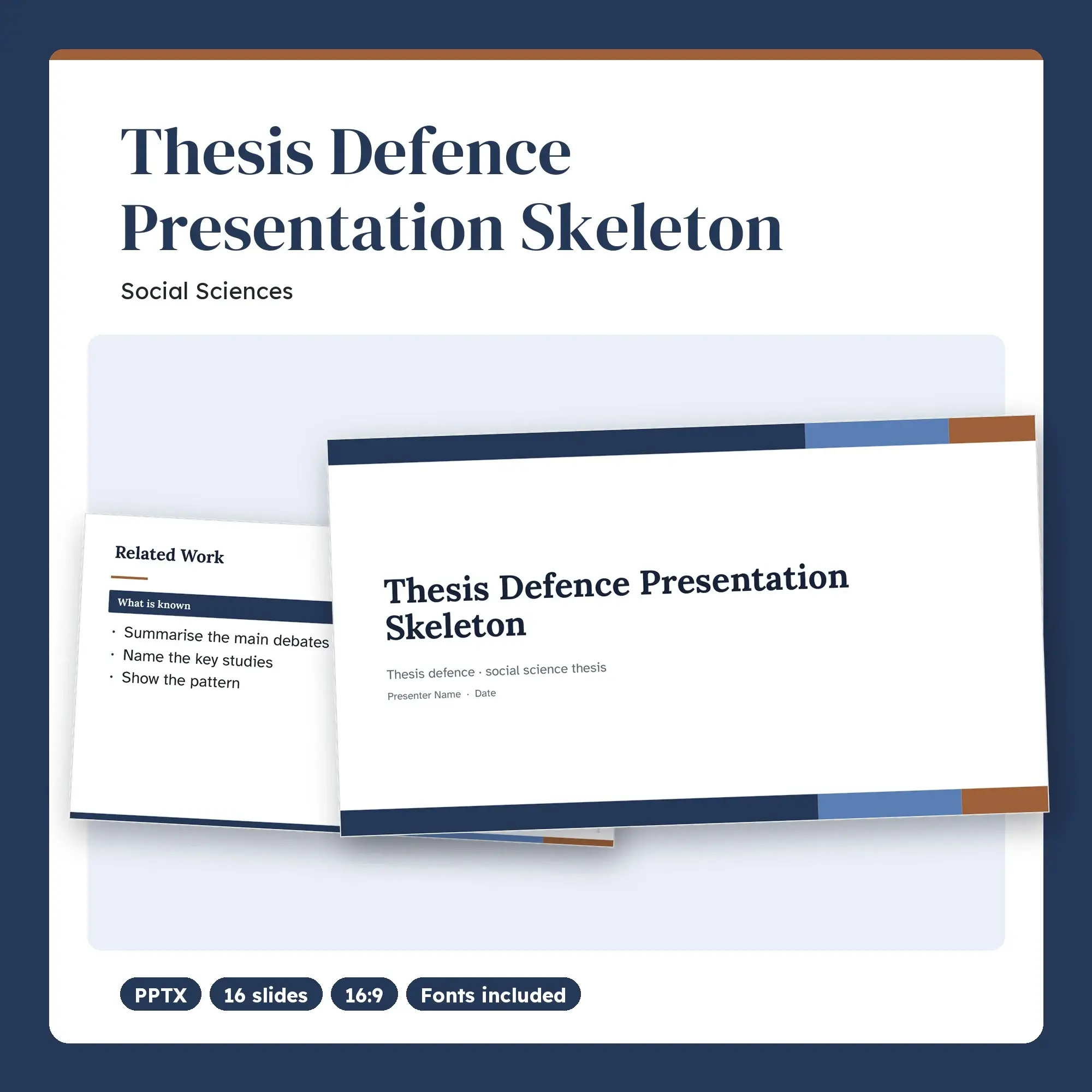 Thesis Defence Presentation Skeleton, Social Sciences (PPTX) preview