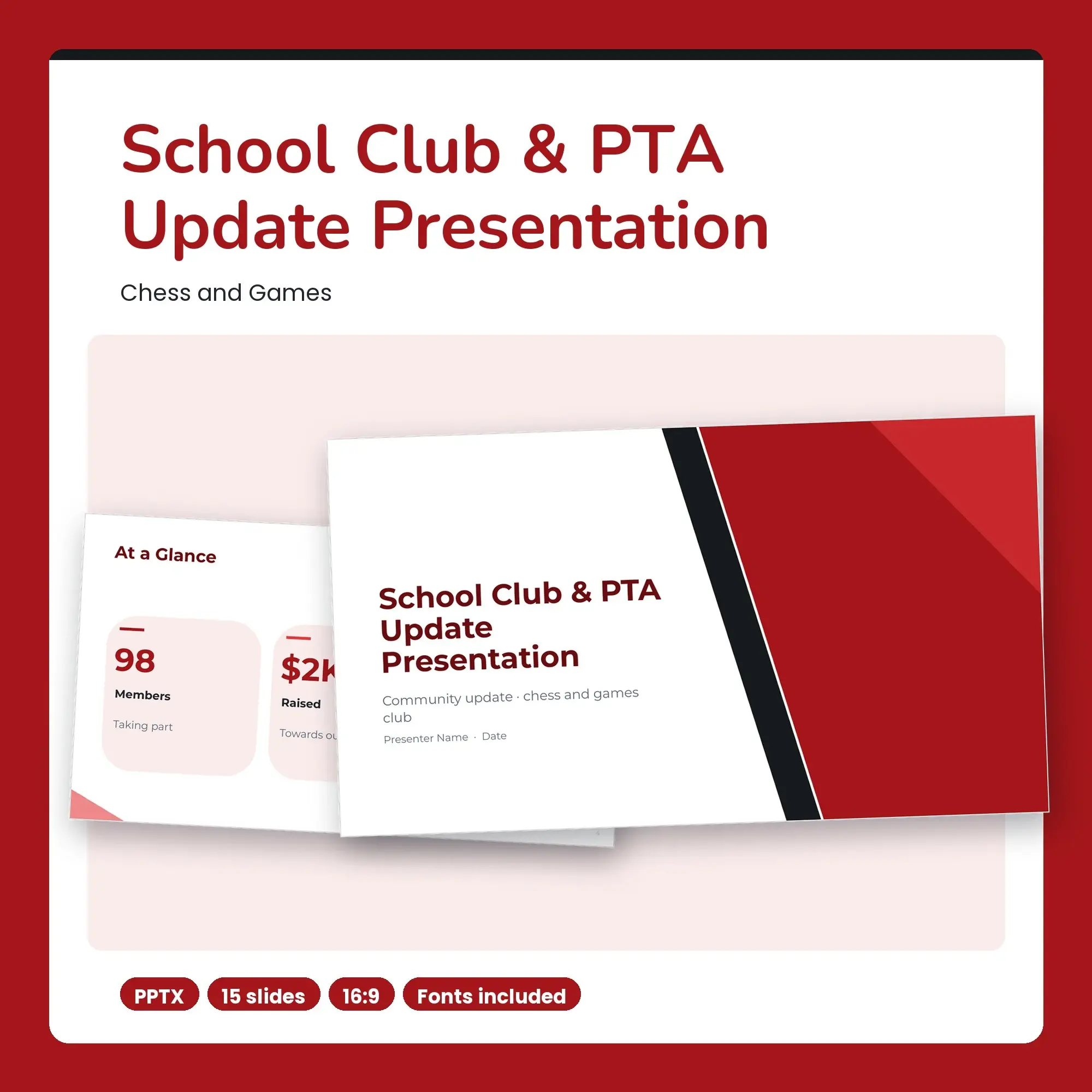 School Club & PTA Update Presentation, Chess and Games (PPTX) preview