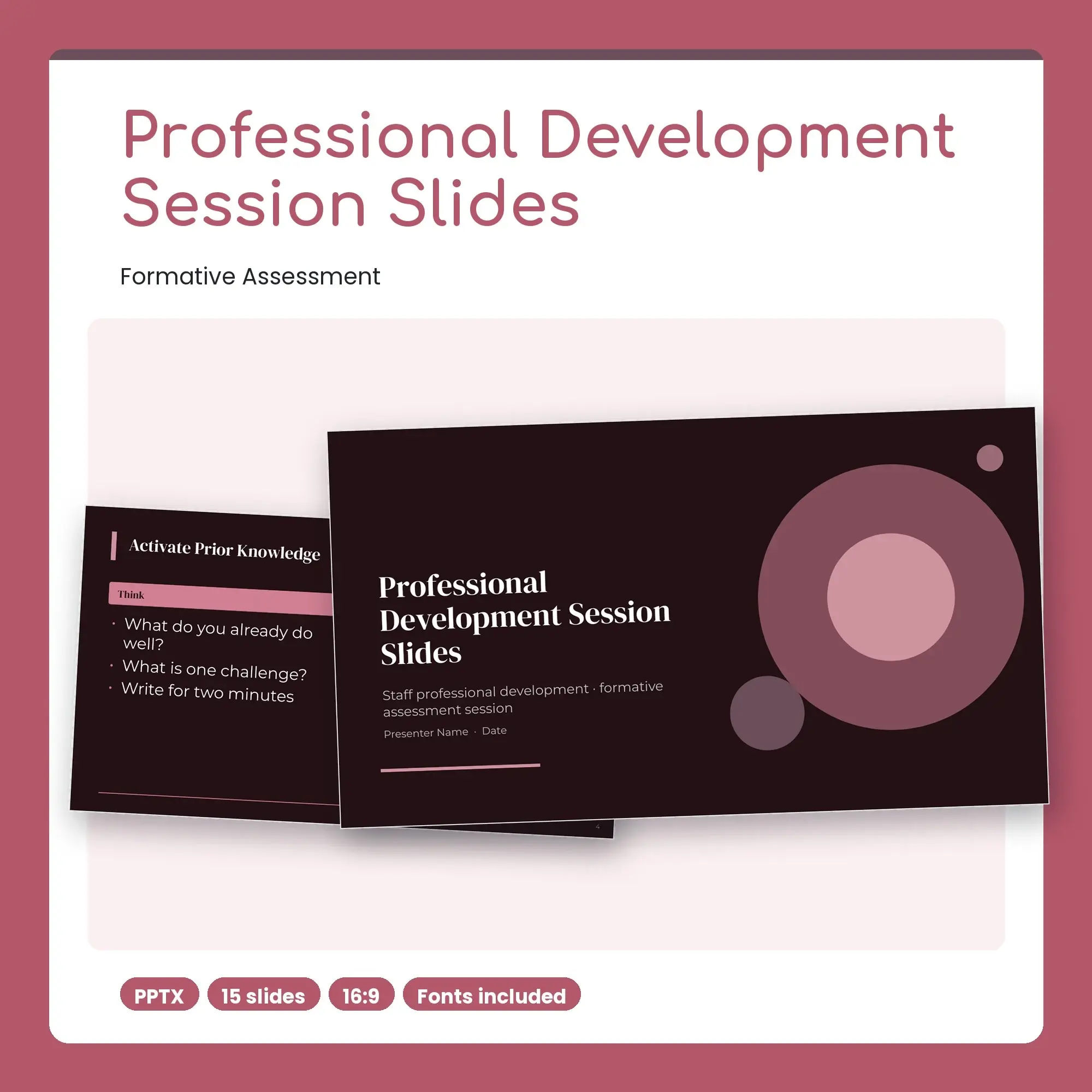 Professional Development Session Slides, Formative Assessment (PPTX) preview
