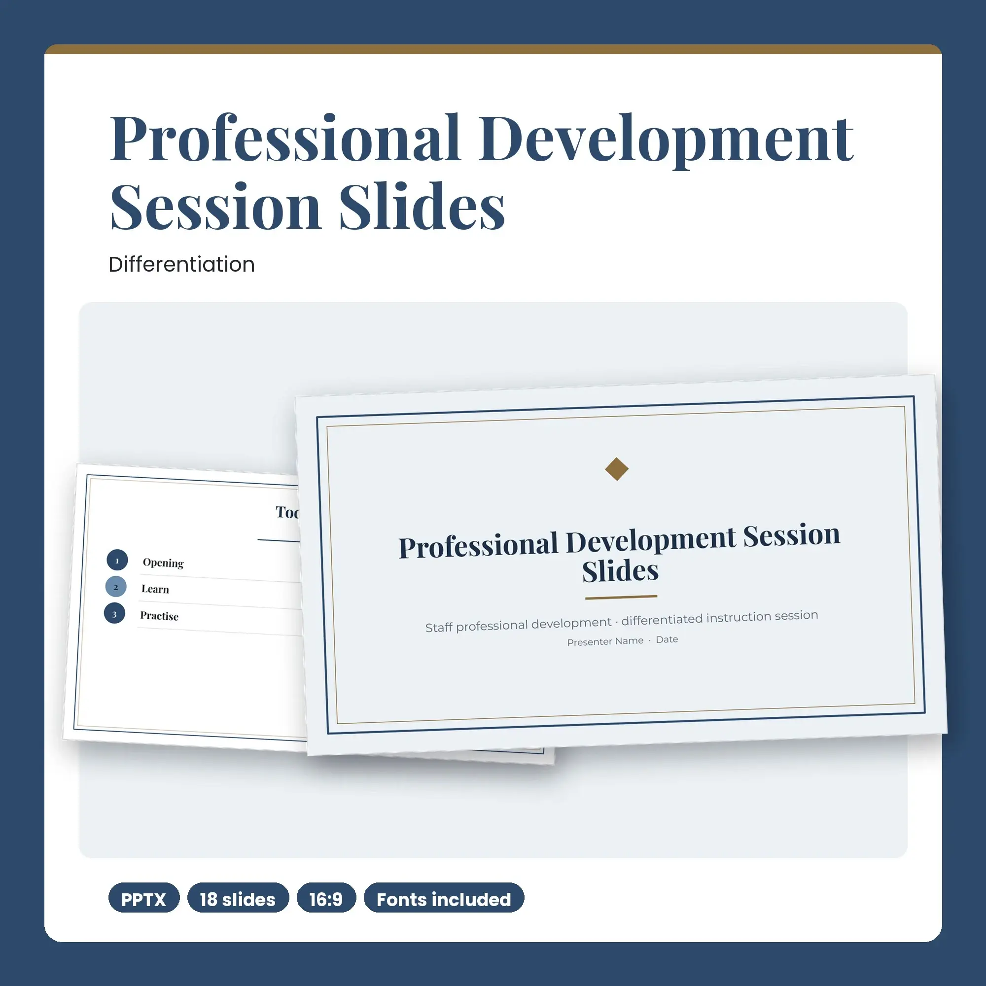 Professional Development Session Slides, Differentiation (PPTX + POTX) preview