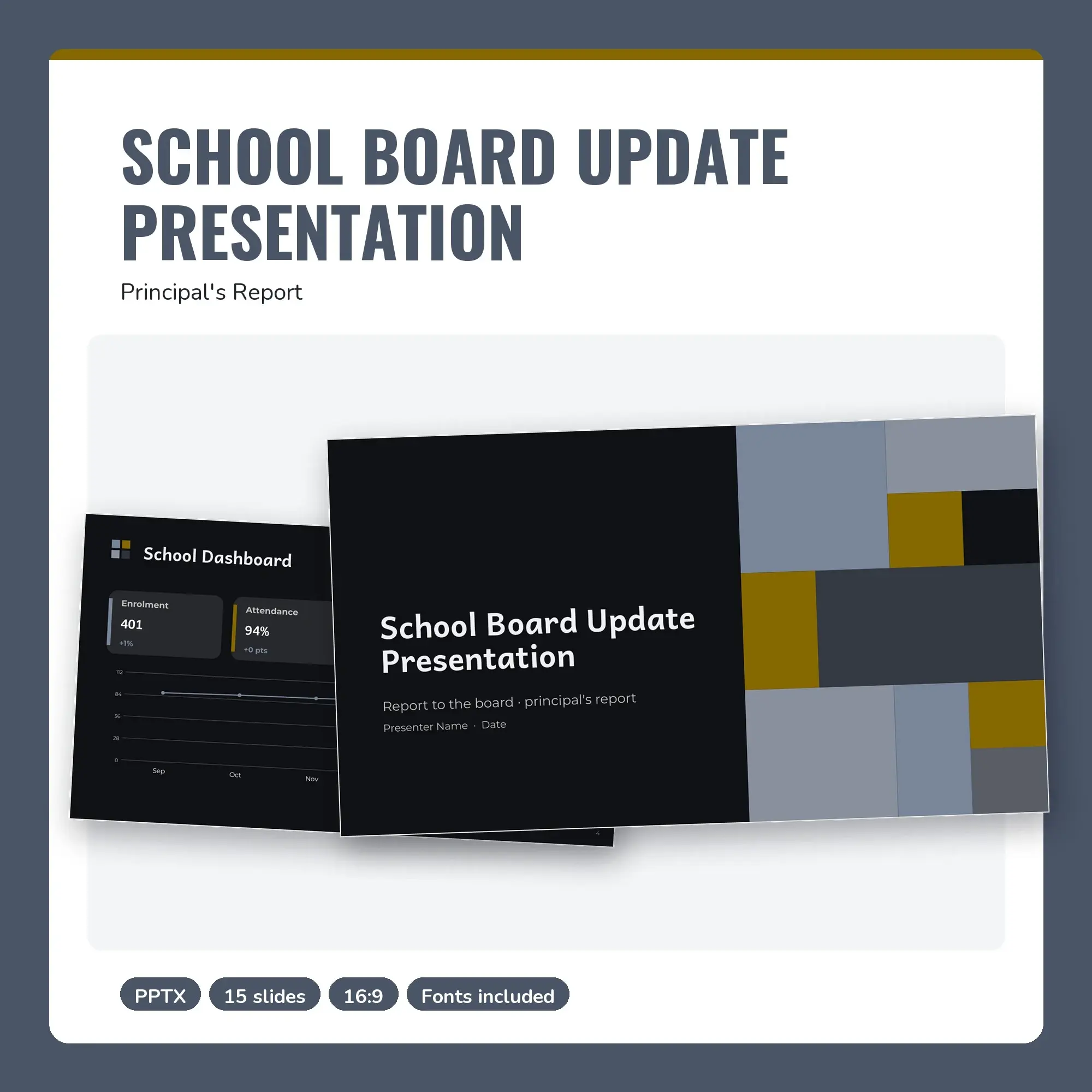 School Board Update Presentation, Principal's Report (PPTX + POTX) preview