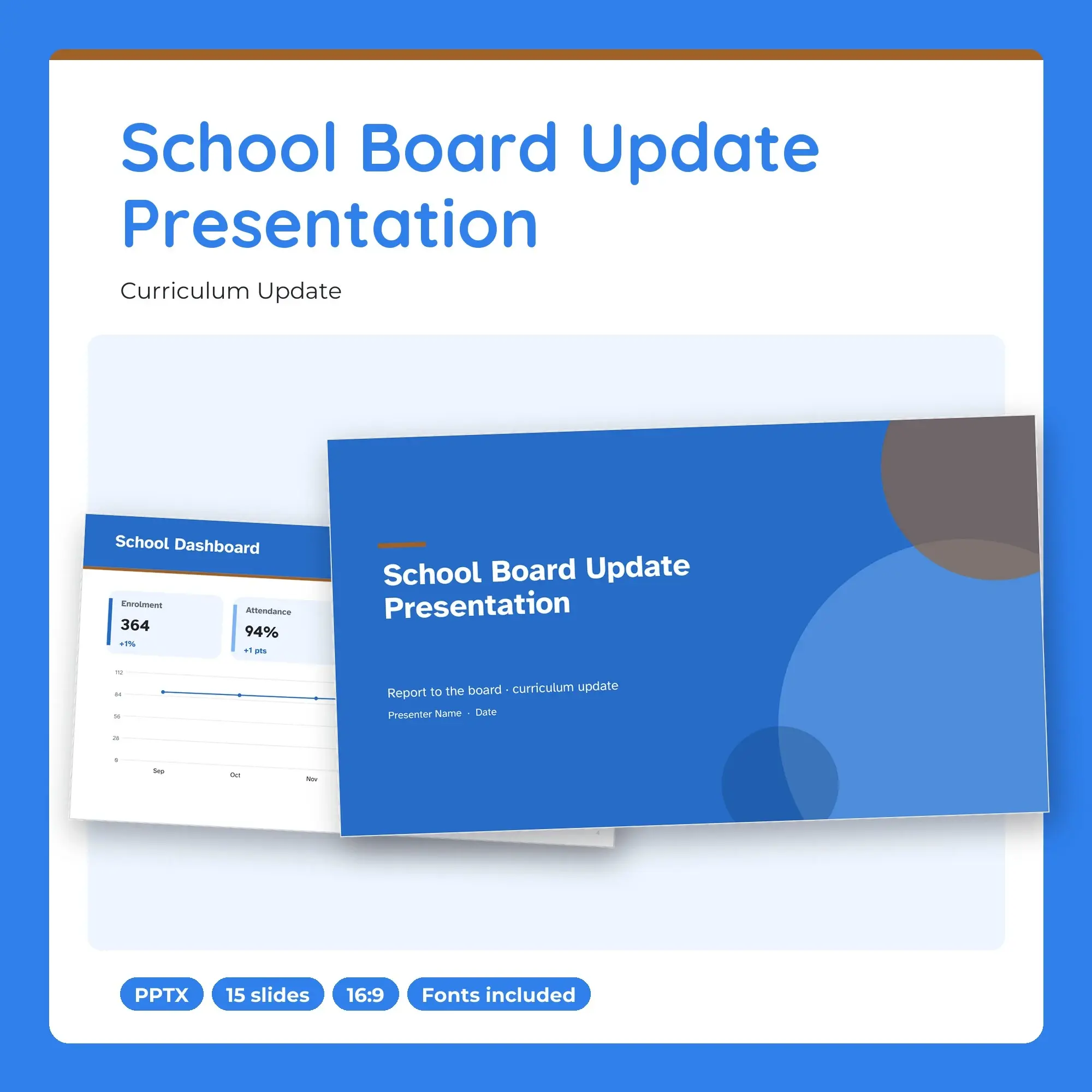 School Board Update Presentation, Curriculum Update (PPTX + POTX) preview